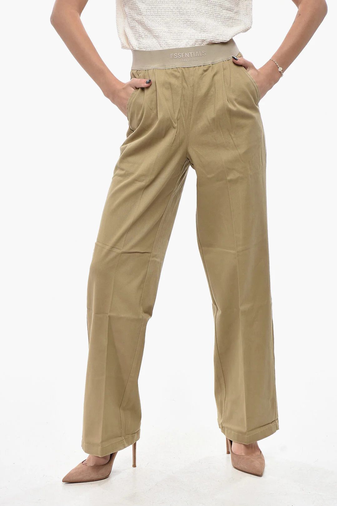 Fear of God og1mm0326 Cotton Relaxed-Fit Pant in Beige Size 30" / US 8 / IT 44 - 1 Thumbnail