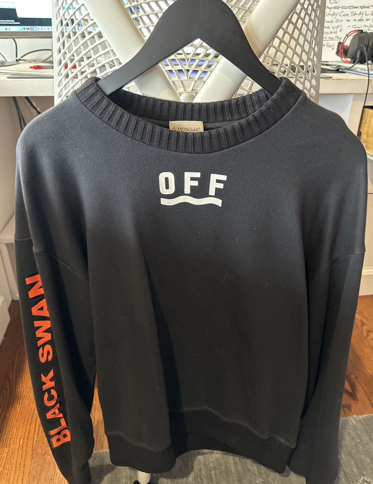 Moncler MONCLER X OFF WHITE BLACK SWAN CREW SWEAT Grailed