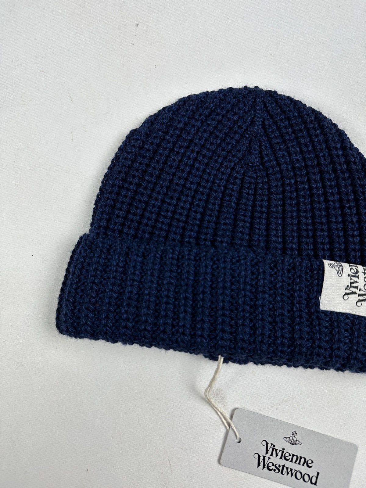 Vivienne Westwood NWT! Vivienne Westwood Navy Blue Classic Wool Beanie Hat Size ONE SIZE - 3 Thumbnail