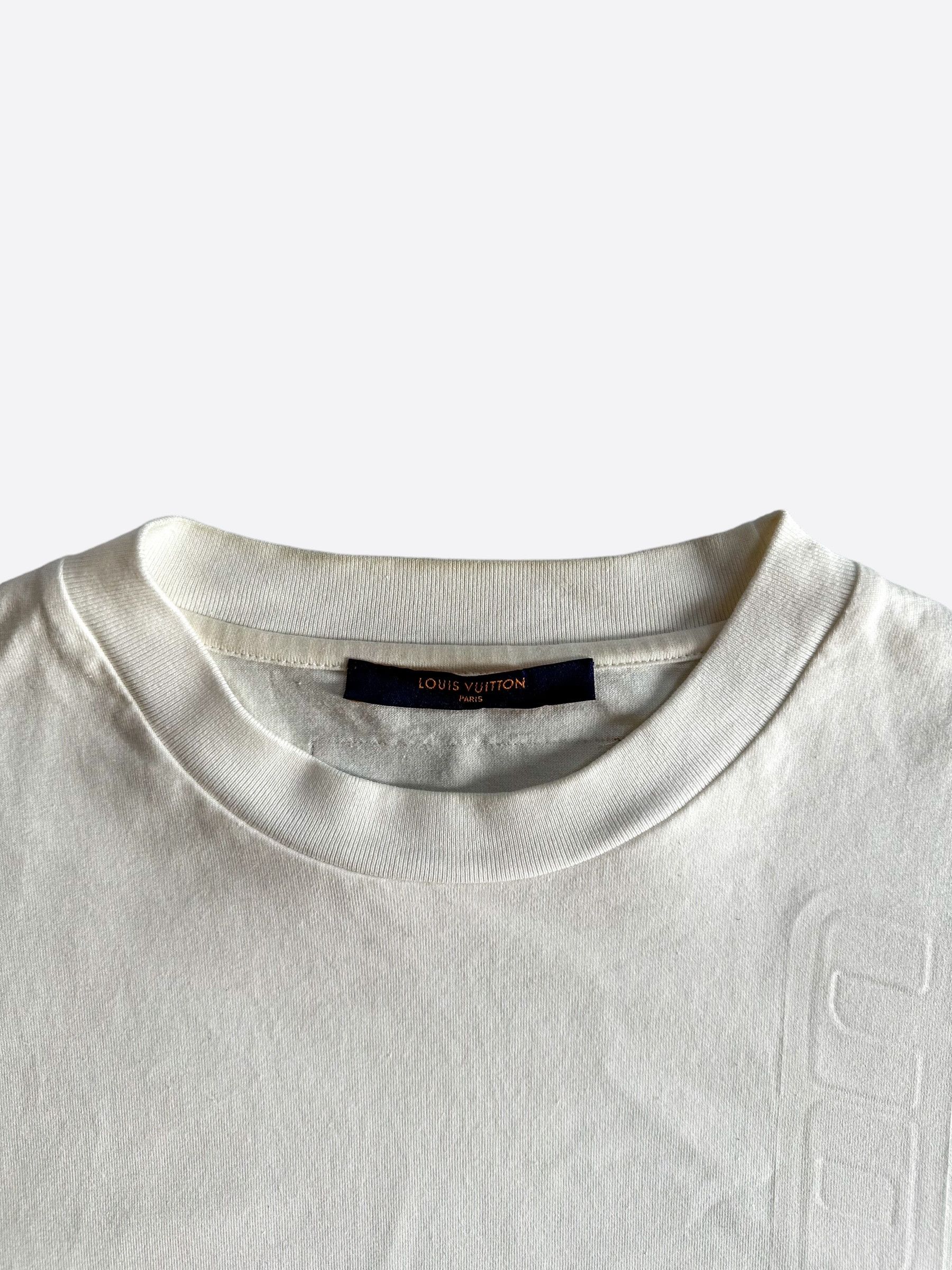 Louis Vuitton Louis Vuitton White Embossed T-Shirt Size US S / EU 44-46 / 1 - 3 Thumbnail