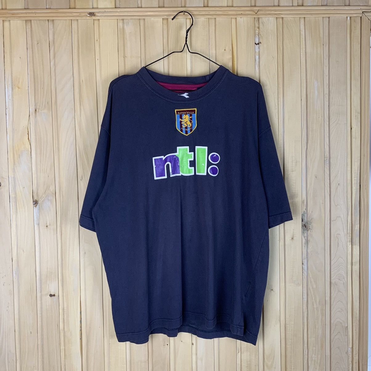Diadora × Vintage Rare! Vintage Diadora Aston Villa Football Tee