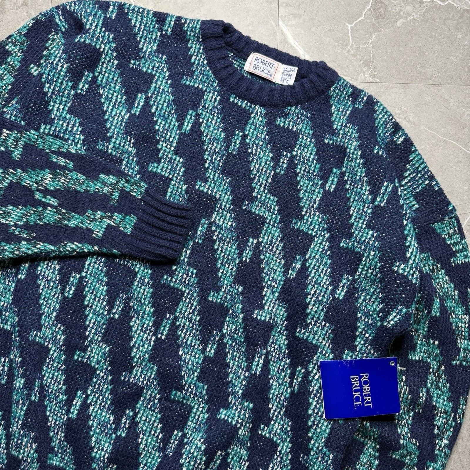 Robert Bruce Vintage Robert Bruce Geometric Graphic Knit Sweater L NWT Size US L / EU 52-54 / 3 - 6 Thumbnail