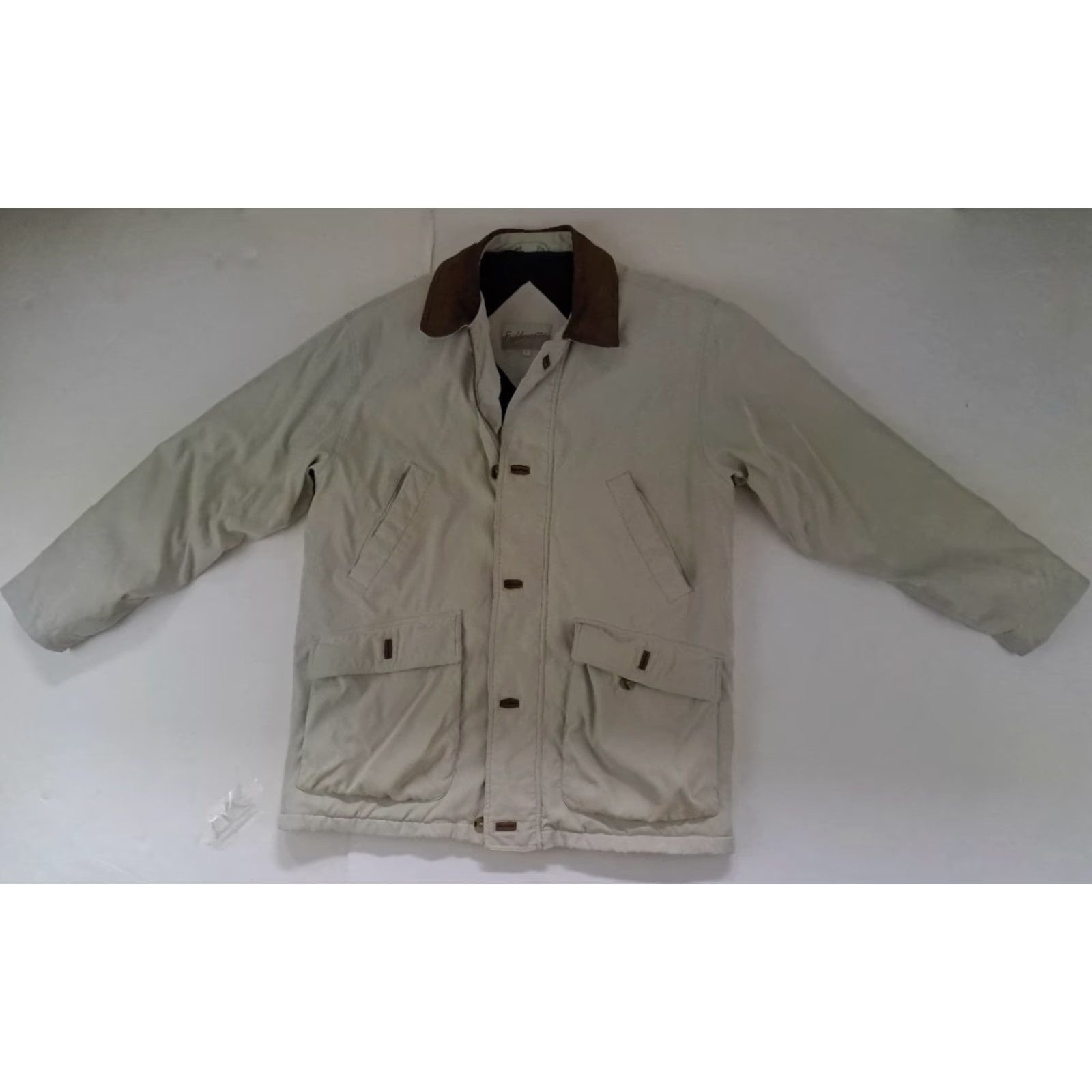 Vintage VINTAGE Field master Jacket Outdoor Insulated zip&button Leather Collar & Trim Large Beige Men Regular L Shirt? Size US L / EU 52-54 / 3 - 2 Thumbnail
