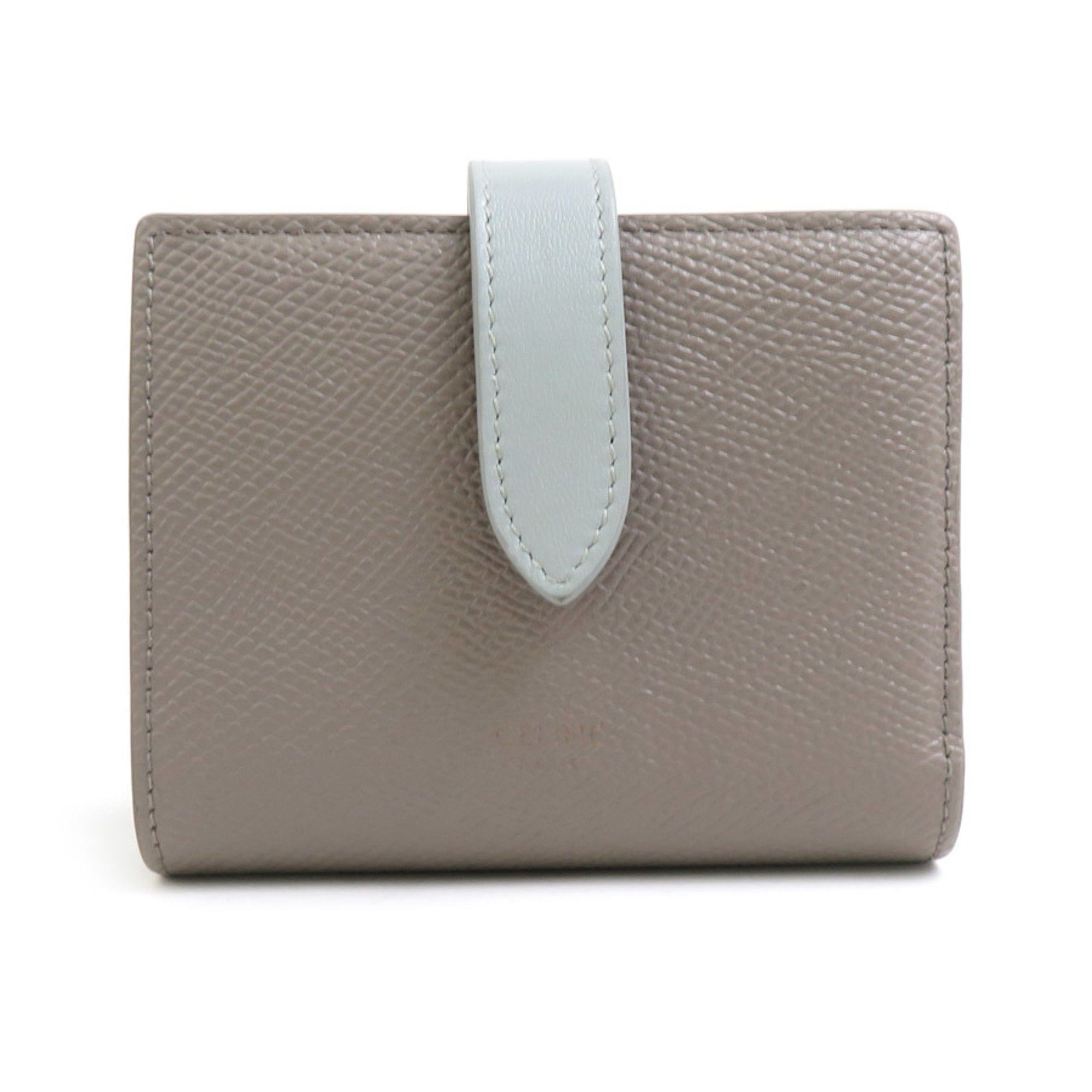 Celine CELINE Bi-fold wallet Leather Greige x Blue-Grey Women's 55988g Size ONE SIZE - 1 Thumbnail