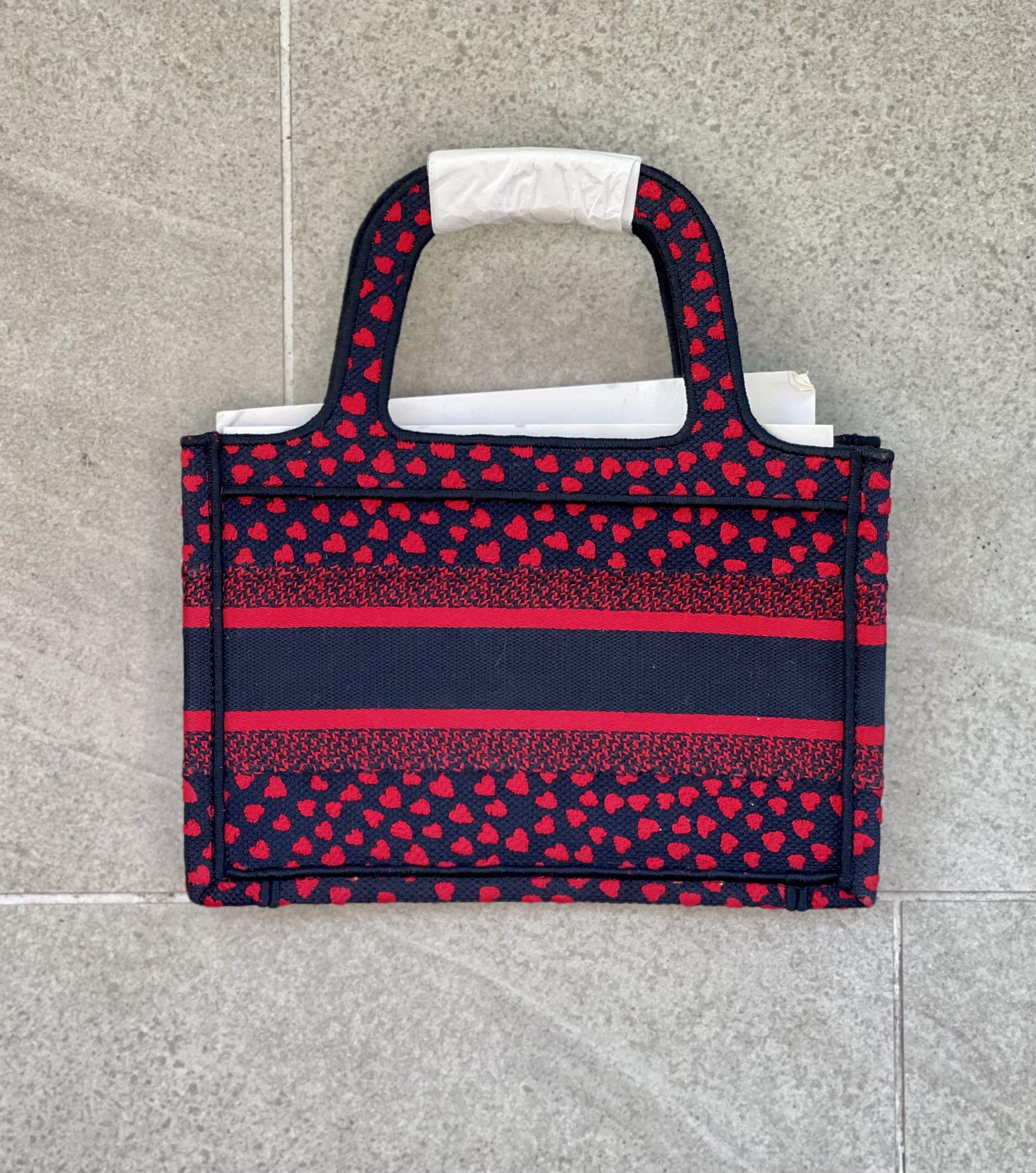 Dior Dior I Love Paris Hearts Tote Mini Navy Red Micro Canvas Bag Size ONE SIZE - 7 Thumbnail