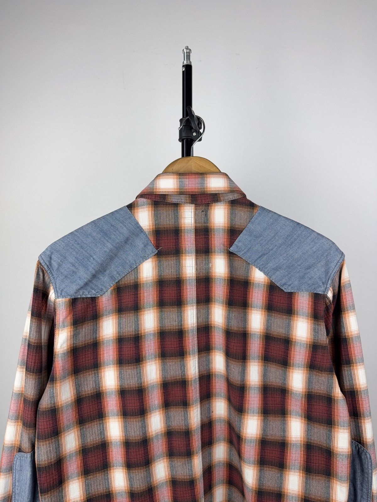 G-Star × Japanese Brand G-Star RAW Plaid Flannel Shirt with Denim Details L Y2K Size US L / EU 52-54 / 3 - 8 Thumbnail