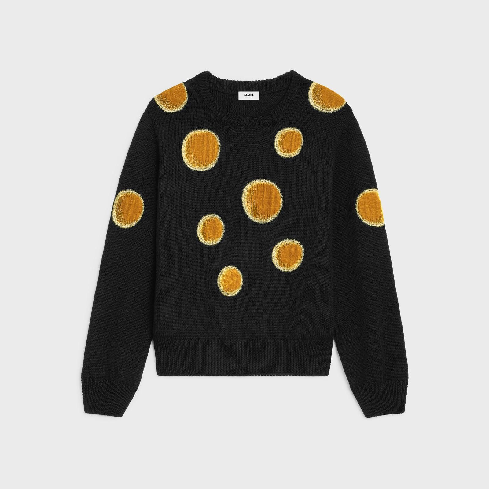 Celine crewneck sweater in velvet wool khaki Size US XS / EU 42 / 0 - 1 Thumbnail
