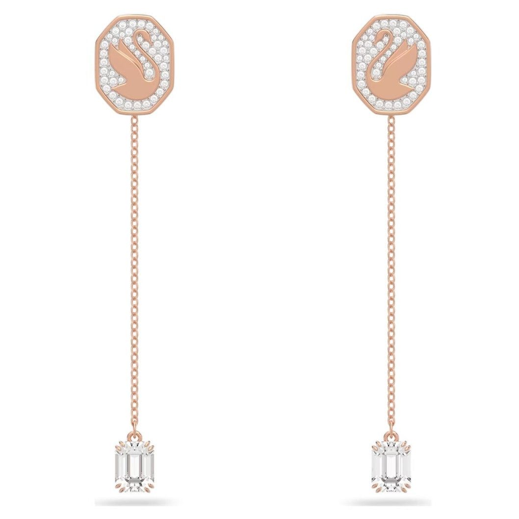 Swarovski Swarovski Signum Drop Earrings, Swan, White, Rose Gold Size ONE SIZE - 5 Thumbnail