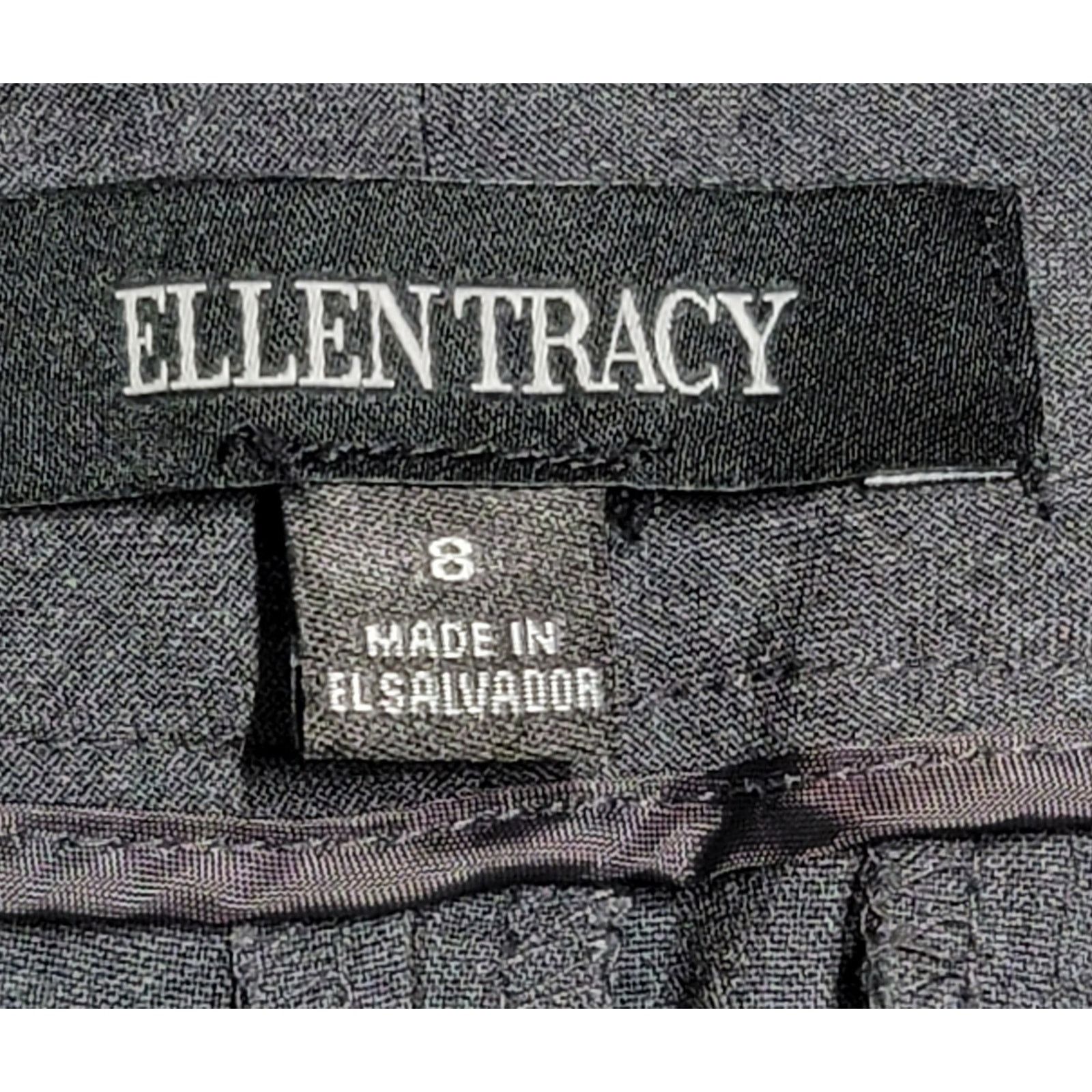 Other Ellen Tracy Charcoal Gray Flat Front Dress Pants 8 Size 30" / US 8 / IT 44 - 3 Thumbnail