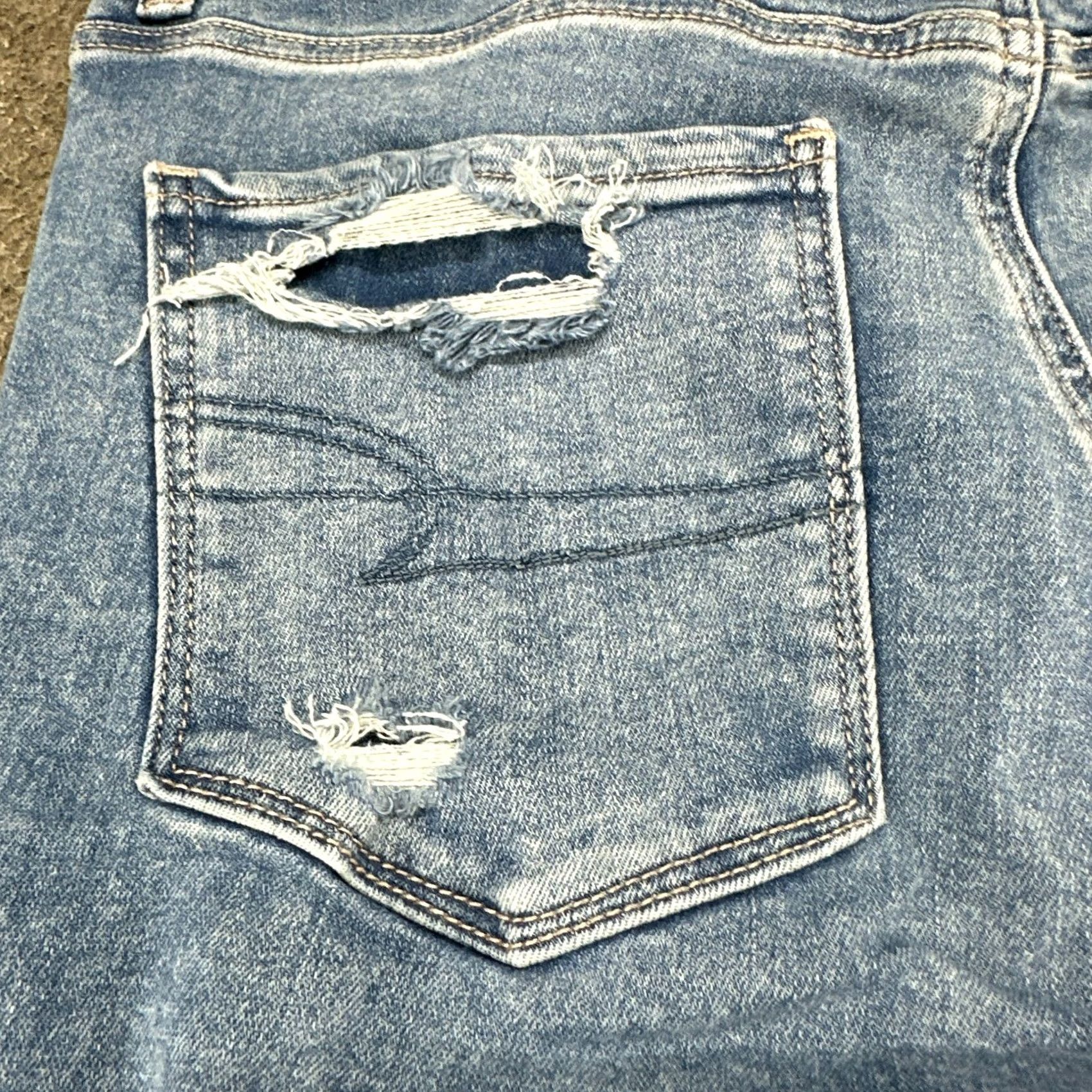 American Eagle Outfitters American Eagle Outfitters Jeans Womens 12 Blue Super Hi Rise Flare Stretch Distressed Regular 5-Pocket Denim Inseam 33 Size 34" / US 12 / IT 48 - 4 Thumbnail