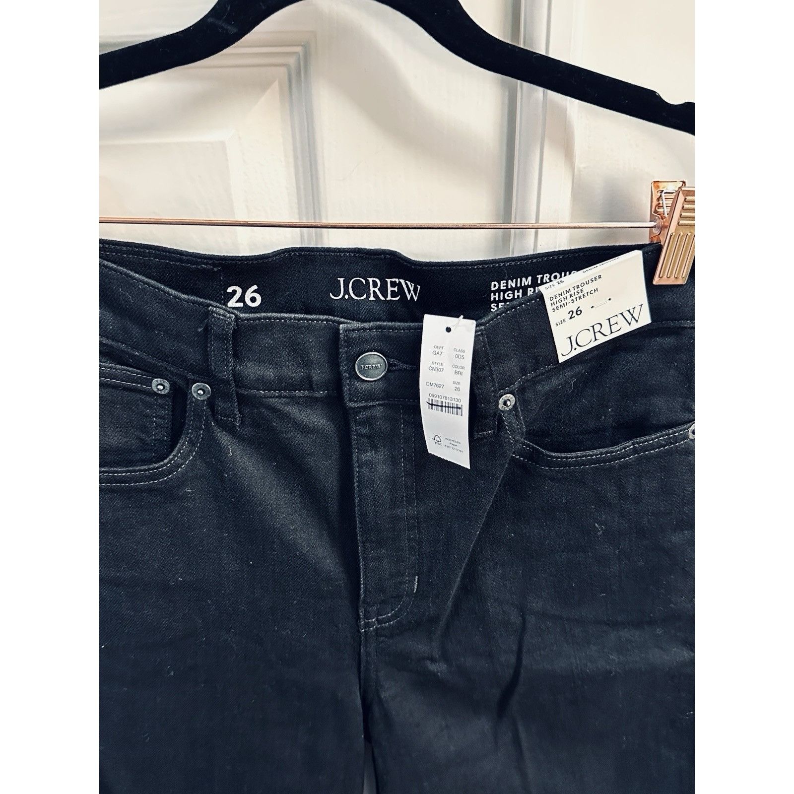 J.Crew J.Crew Womens Denim Trouser Wide Leg Jean Black High Rise Sz Size 26" / US 2 / IT 38 - 7 Thumbnail