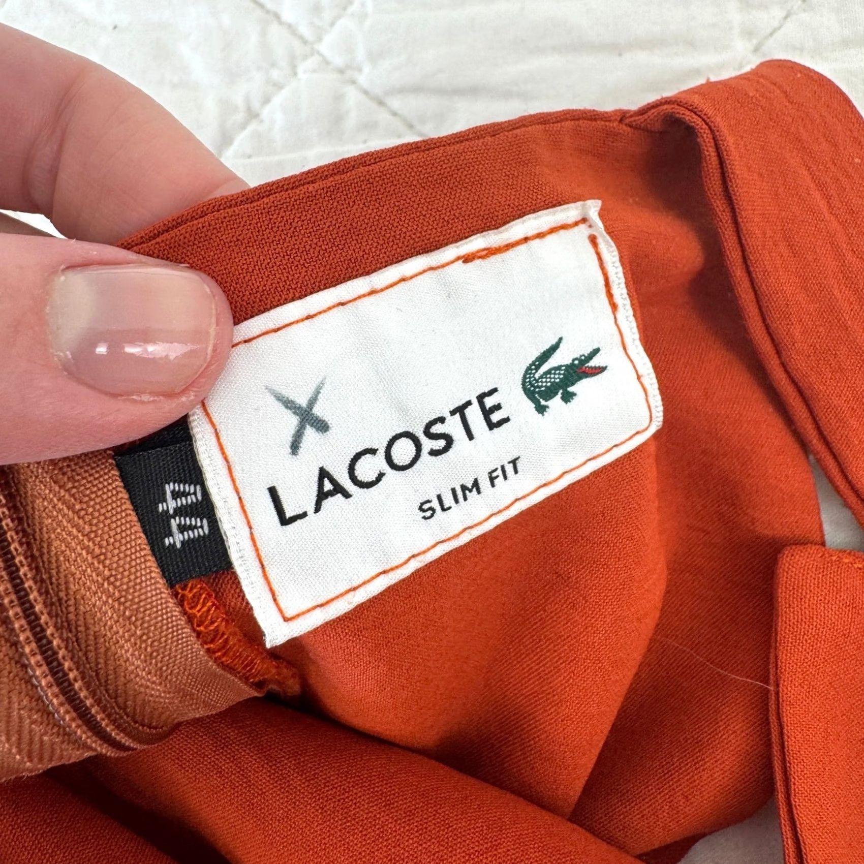 Lacoste Lacoste Pinafore Dress Womens Rust Orange Button Front Midi Sleeveless Strappy Sleeve Square Neck Pockets Size M / US 6-8 / IT 42-44 - 3 Thumbnail