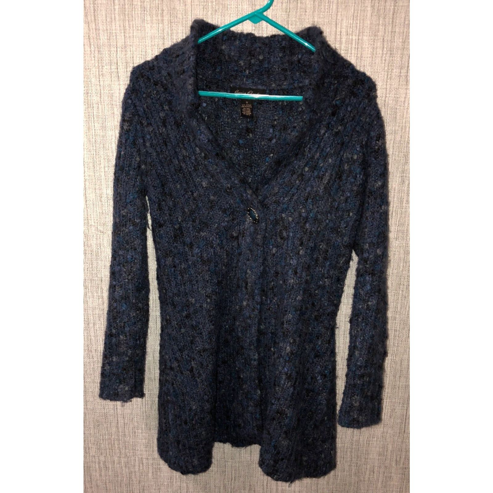 Vintage Marisa Christina Sweater Women’s Blue Size S Acrylic Blend Alpaca Mohair Single Button Size S / US 4 / IT 40 - 2 Thumbnail