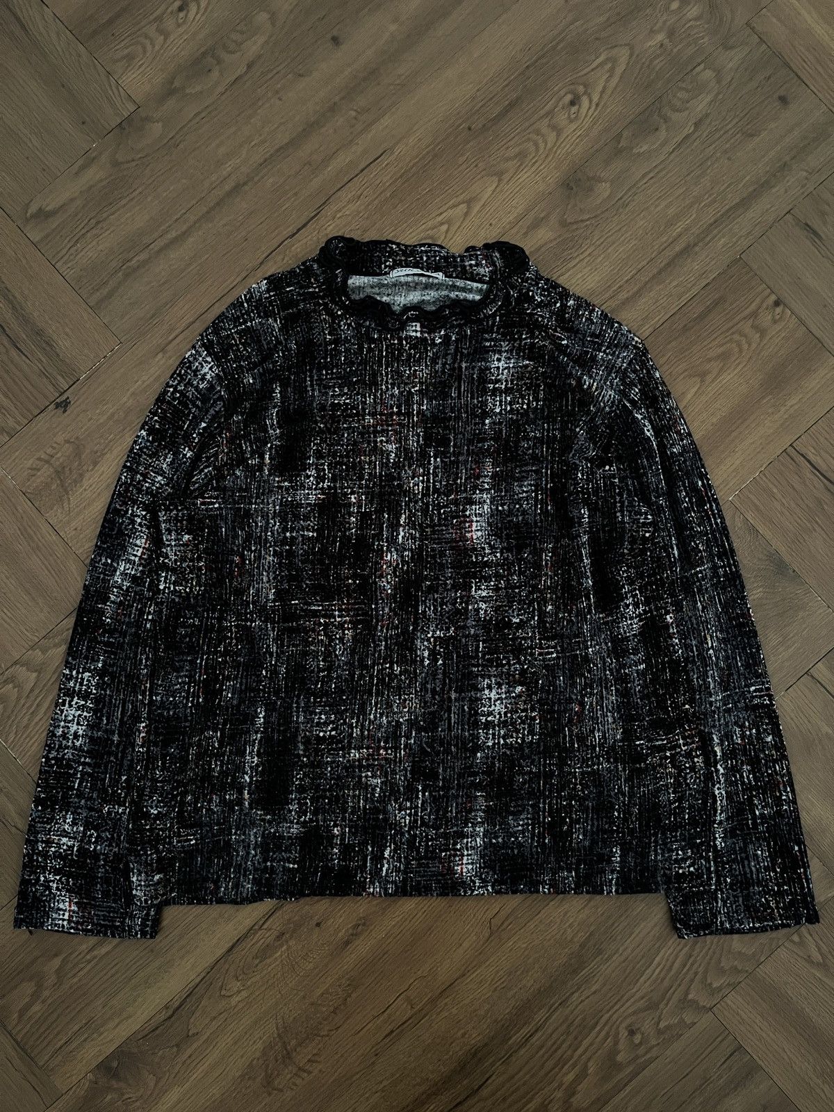 Japanese Brand Yuryota Multicolor Textured Knit Abstract Pattern Size US M / EU 48-50 / 2 - 2 Thumbnail