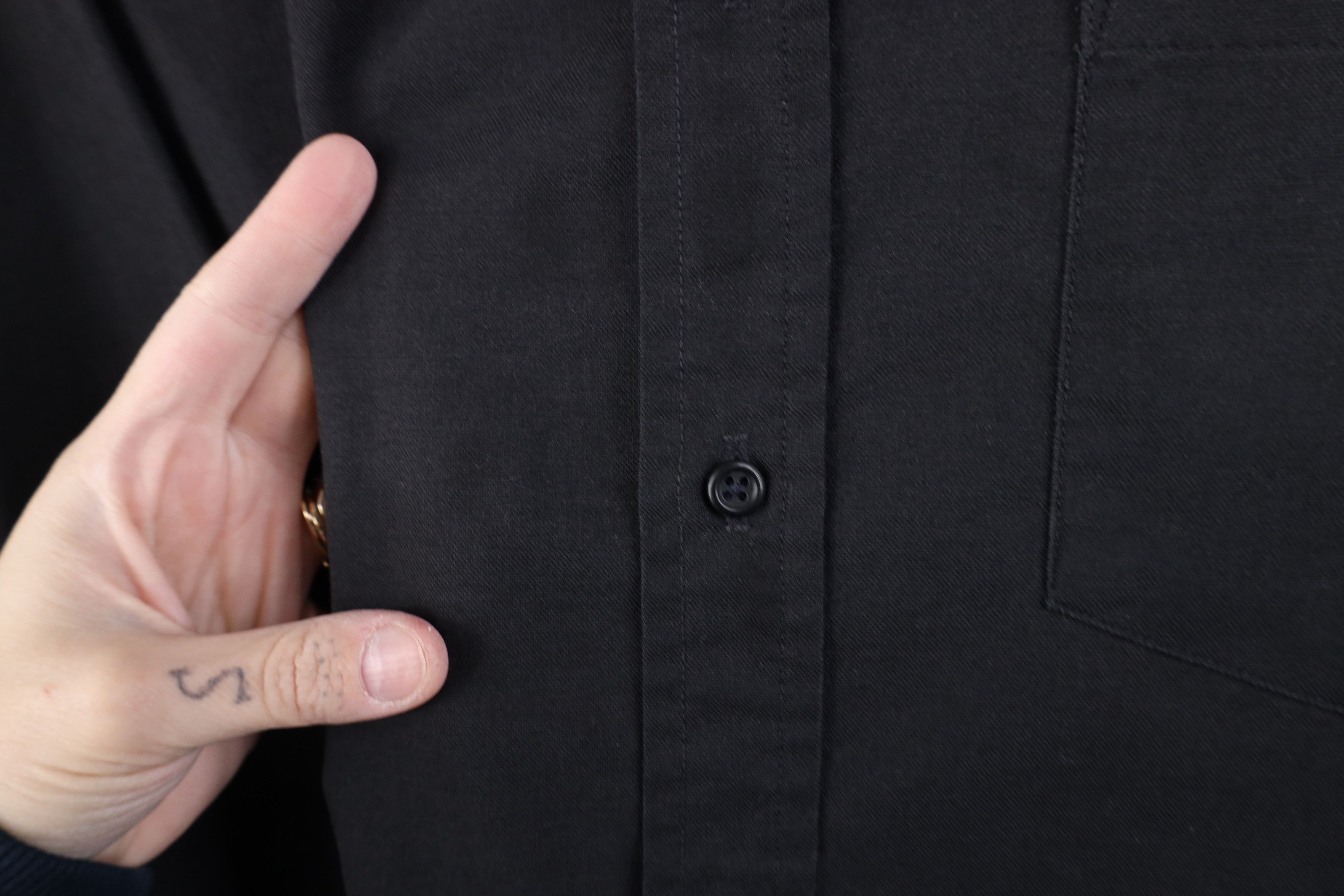 Vintage Vintage 90s Streetwear Band Collar Button Shirt Black USA Size US M / EU 48-50 / 2 - 4 Thumbnail