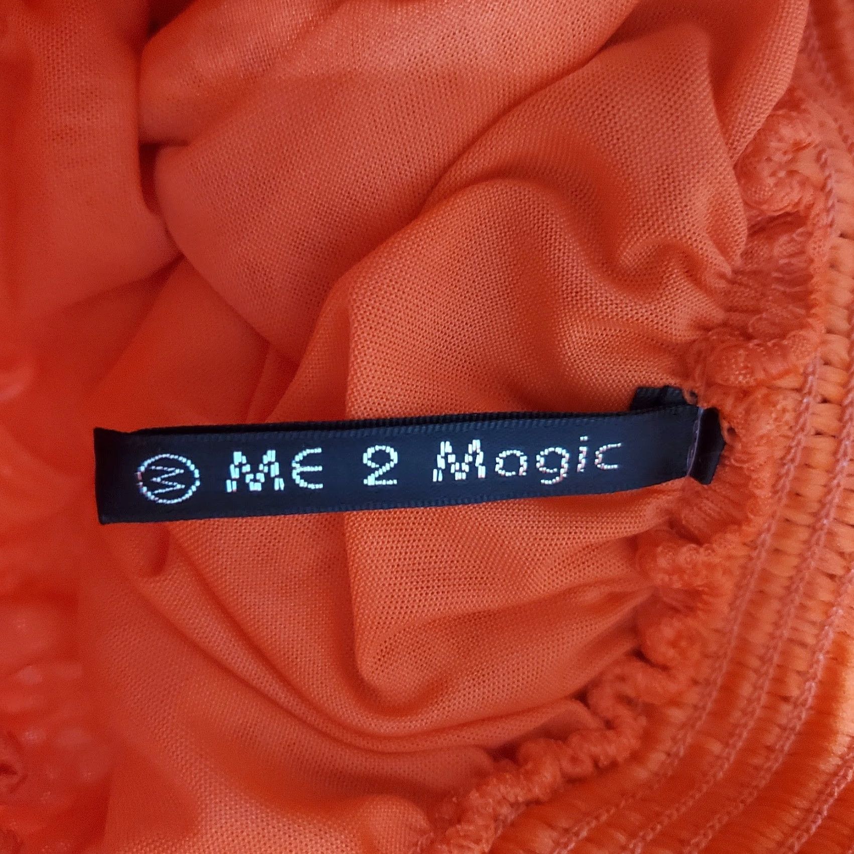 Vintage VINTAGE Me 2 Magic Maxi Skirt Women M Orange Eyelet Lace Overlay Elastic Waist Boho Size 32" / US 10 / IT 46 - 3 Thumbnail