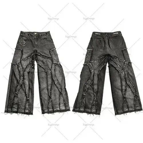 Japanese Brand VIBE Punk Y2k Streetwear Loose Wash Jeans Size US 33 - 8 Thumbnail