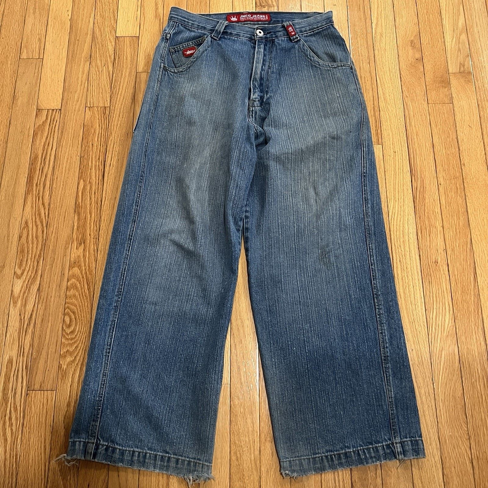 JNCO Vintage Y2K Jnco Jeans Crown Design Baggy Y2K Distressed Size US 31 - 3 Thumbnail