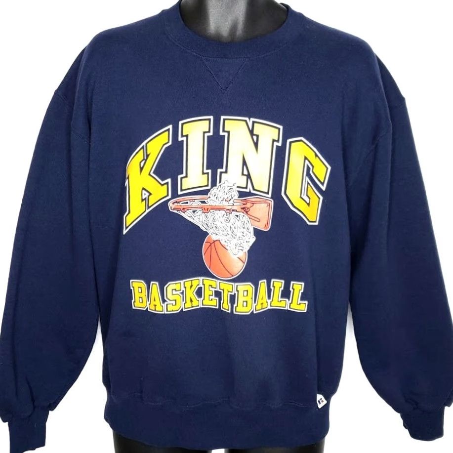 Russell Athletic VINTAGE Russell Athletic King Basketball Sweatshirt Mens Size Large Blue 90s High School Size US L / EU 52-54 / 3 - 2 Thumbnail