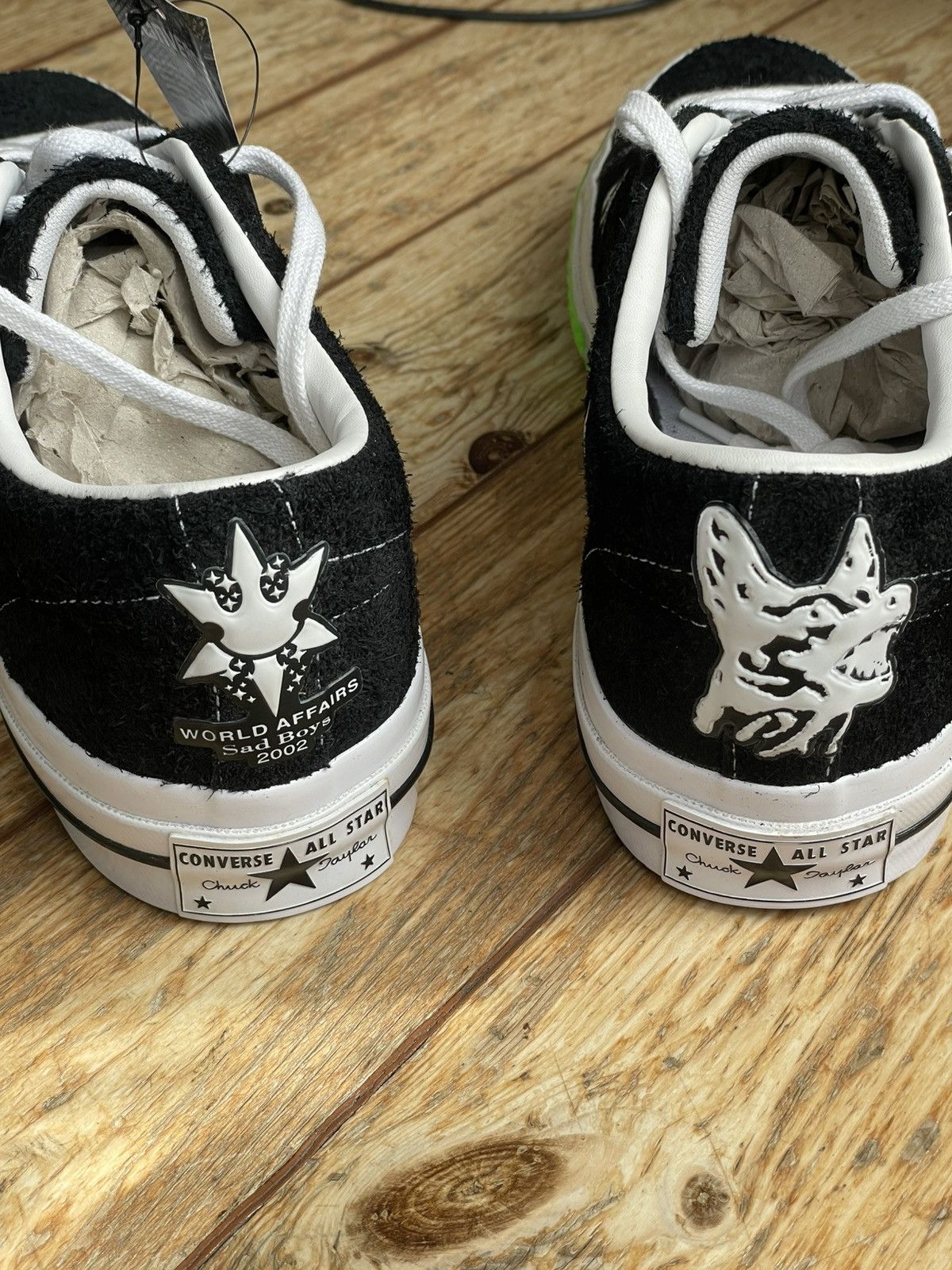 Sad Boys *VERY RARE* Sadboys Yung lean ”Toxic” green converse Size US 10 / EU 43 - 3 Thumbnail