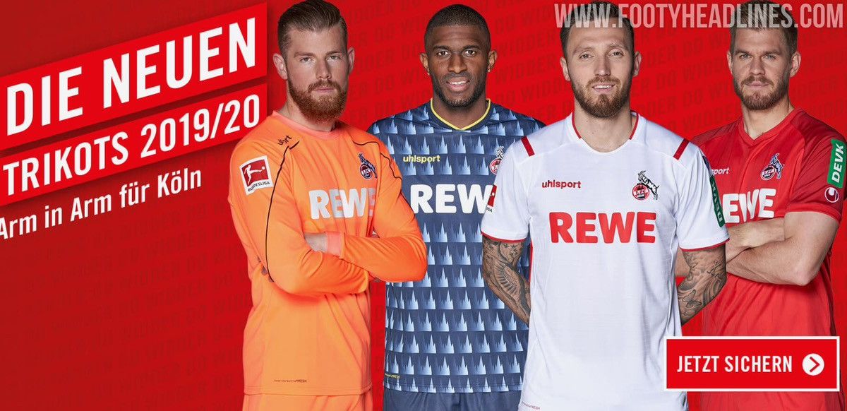 Vintage 2019 2020 Köln Koln Germany Uhlsport Home Kit Soccer Jersey Size US M / EU 48-50 / 2 - 2 Thumbnail