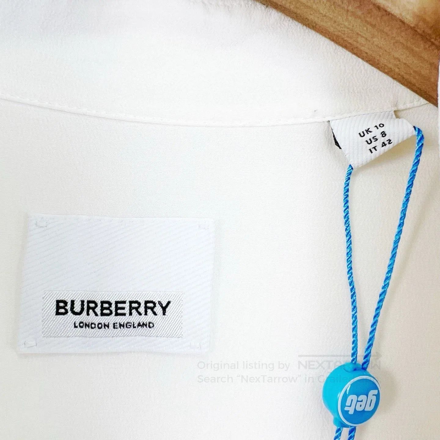 Burberry Burberry White Silk Long-Sleeve Shirt. Size S / US 4 / IT 40 - 6 Thumbnail