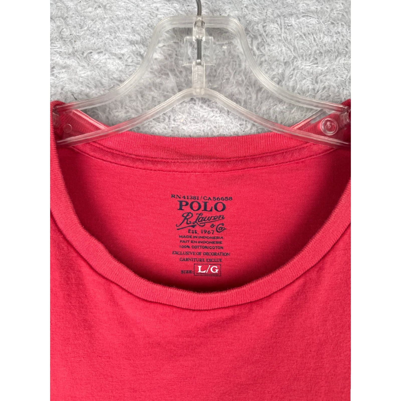 Ralph Lauren VINTAGE Ralph Lauren Polo Shirt Men Adult Large Short Sleeve Crew Neck Red Cotton Slim Fit Logo 90s Classic Size US L / EU 52-54 / 3 - 7 Thumbnail