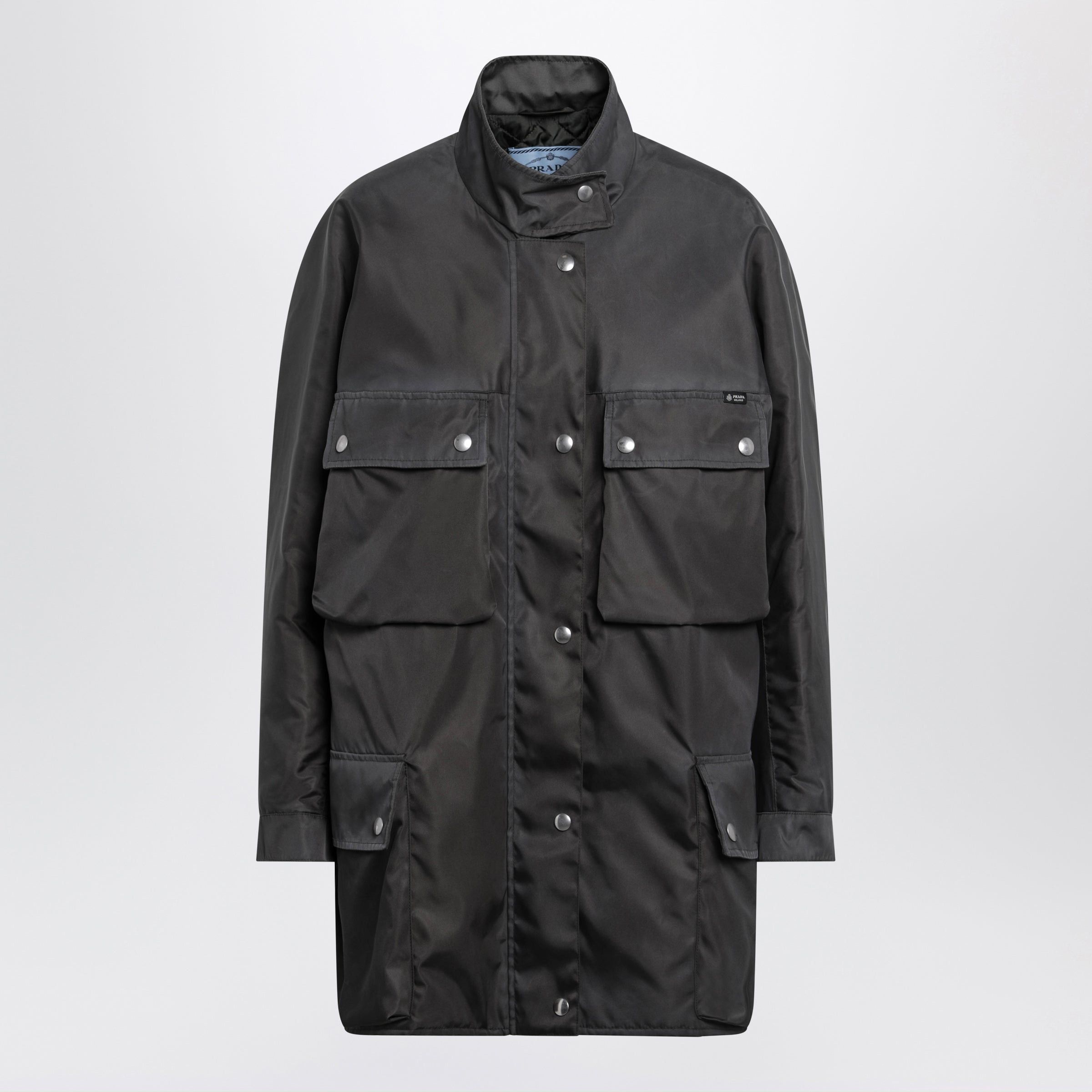 Prada Prada Lead-Colored Washed Re-Nylon Raincoat Size XS / US 0-2 / IT 36-38 - 1 Thumbnail