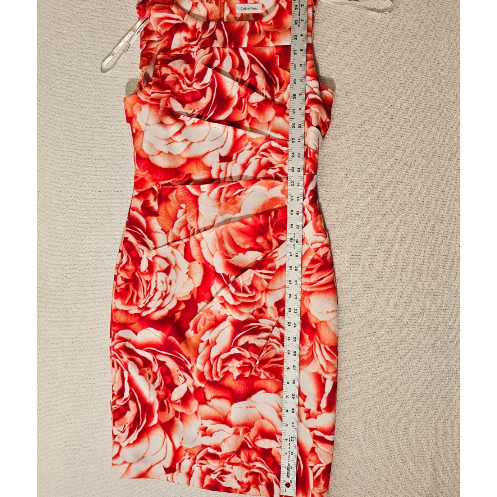 Calvin Klein Calvin Klein Dress Women 10 Sheath Sleeveless Floral Pink Knee Length Back Zip Womens Size L / US 10 / IT 46 - 4 Thumbnail