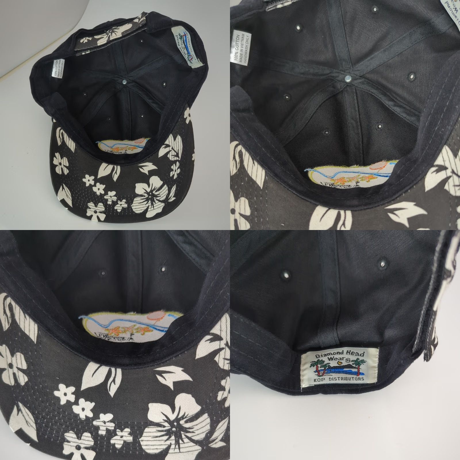 Vintage VINTAGE Diamond Head Gear Hawaii Ball Cap Hat Floral Underbill Embroidered Black Adjustable Men Baseball Cap Canvas Cotton Size ONE SIZE - 8 Thumbnail