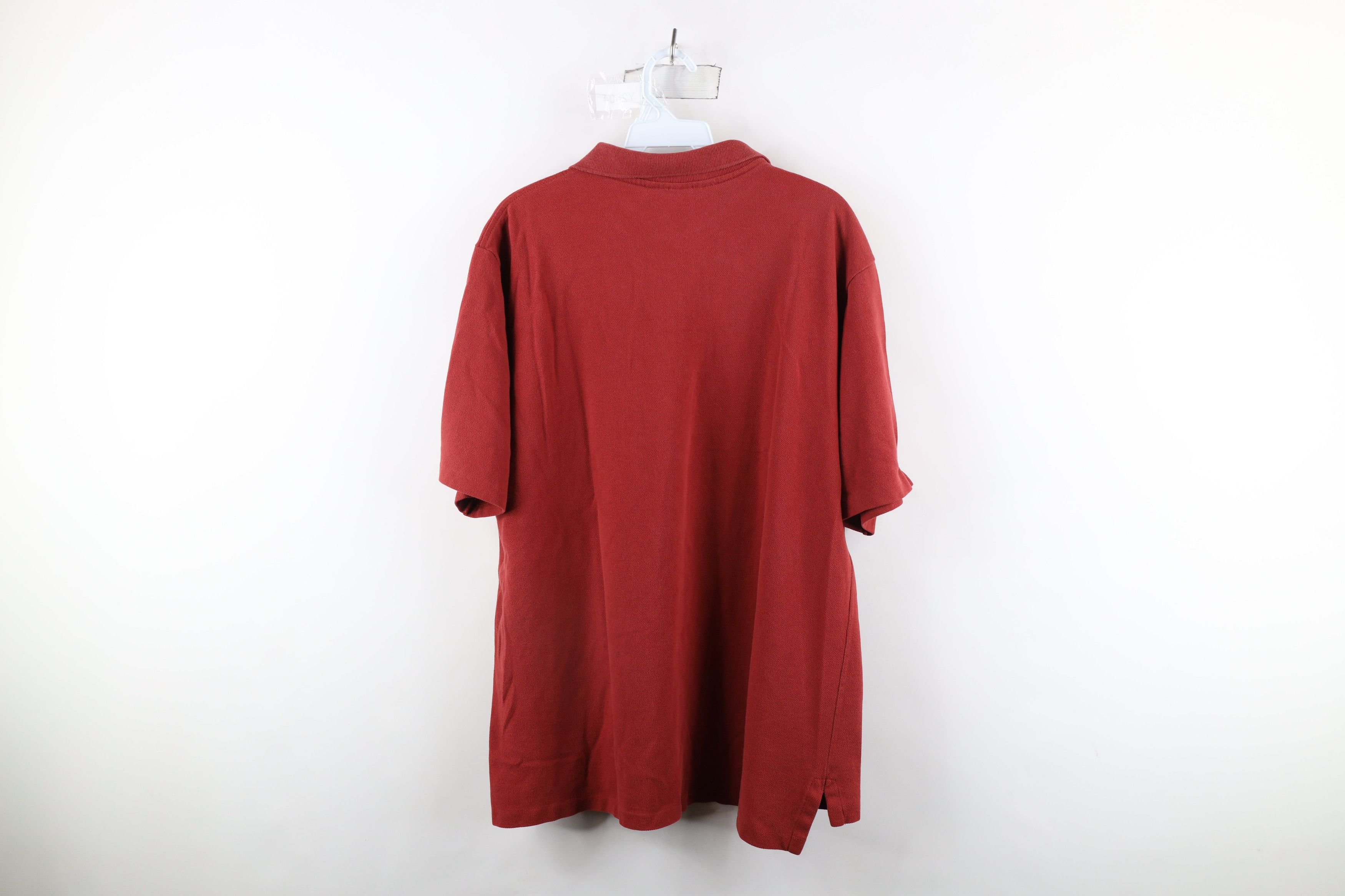 Lands' End × Vintage Vintage 90s Lands End Pique Cotton Pocket Polo Shirt Red USA Size US L / EU 52-54 / 3 - 10 Thumbnail
