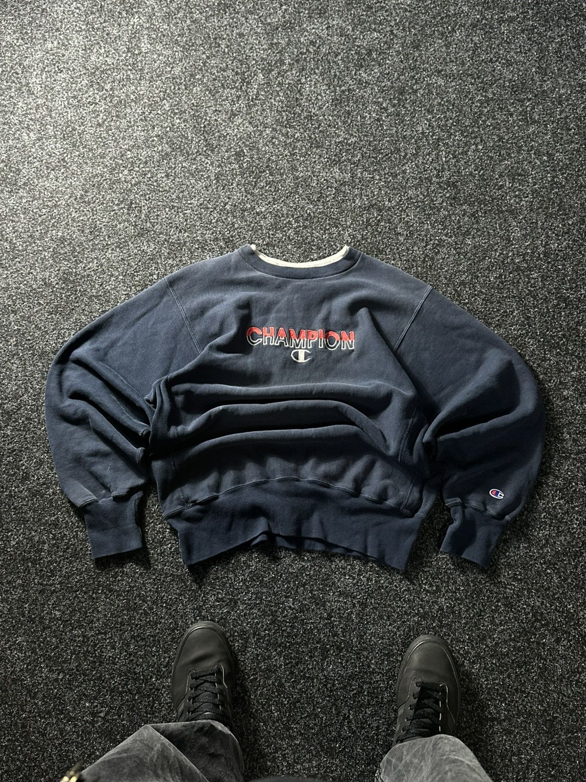 Champion × Vintage 🚨1980s OG VINTAGE CHAMPION BLUE SWEATSHIRT USA MENS RARE Size US XL / EU 56 / 4 - 1 Thumbnail
