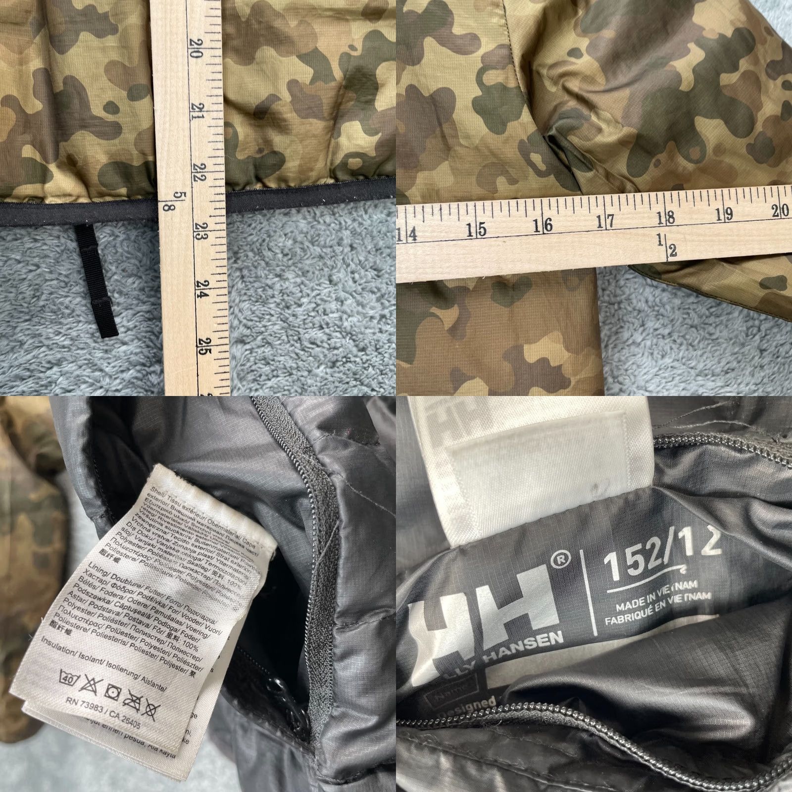 Helly Hansen VINTAGE Helly Hansen Jacket Womens 12 Brown Camo Reversible Puffer Coat Hooded Full Zip Size XL / US 12-14 / IT 48-50 - 9 Thumbnail