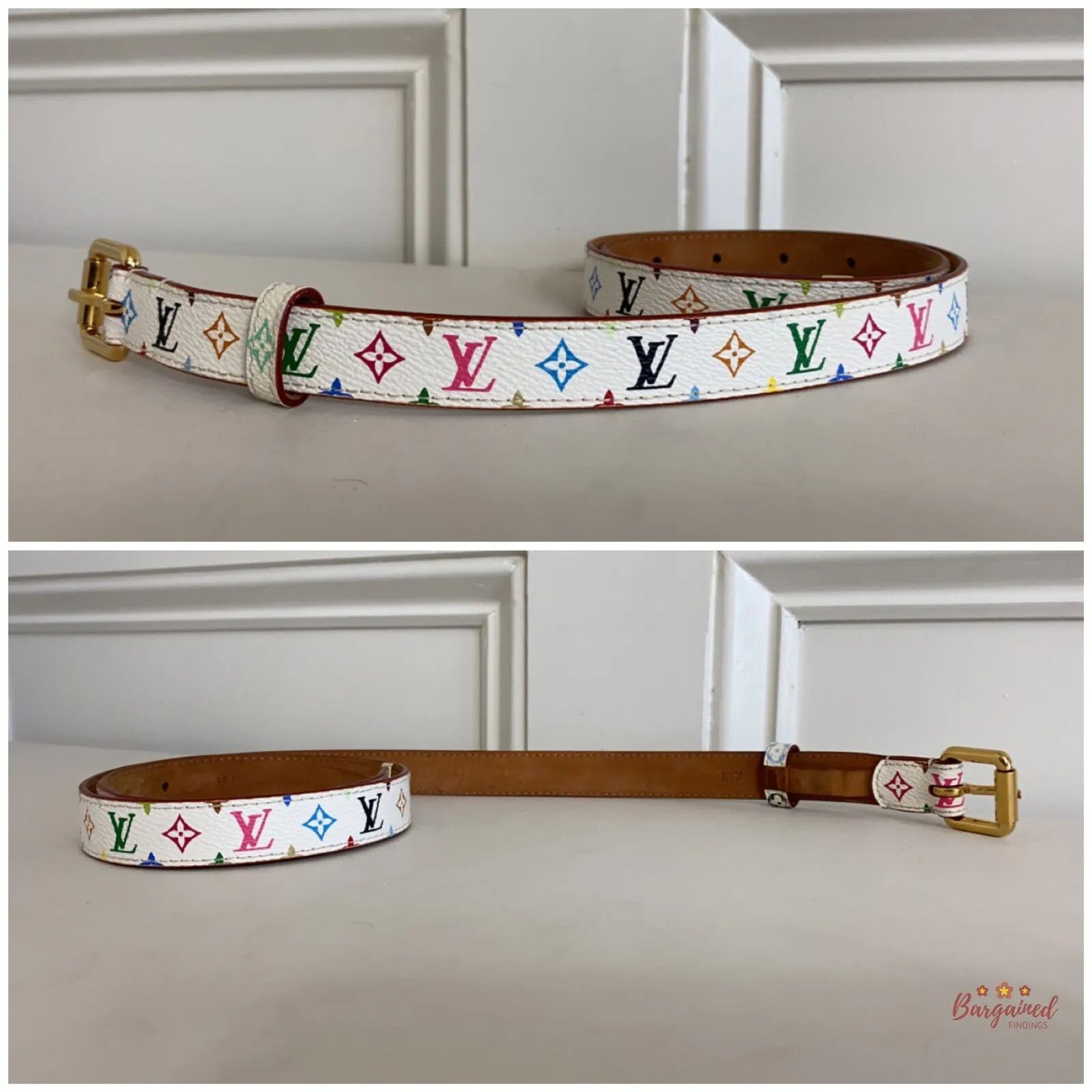 Louis Vuitton × Takashi Murakami Louis Vuitton Multicolor Monogram Coated Canvas Leather Belt Size ONE SIZE - 9 Thumbnail