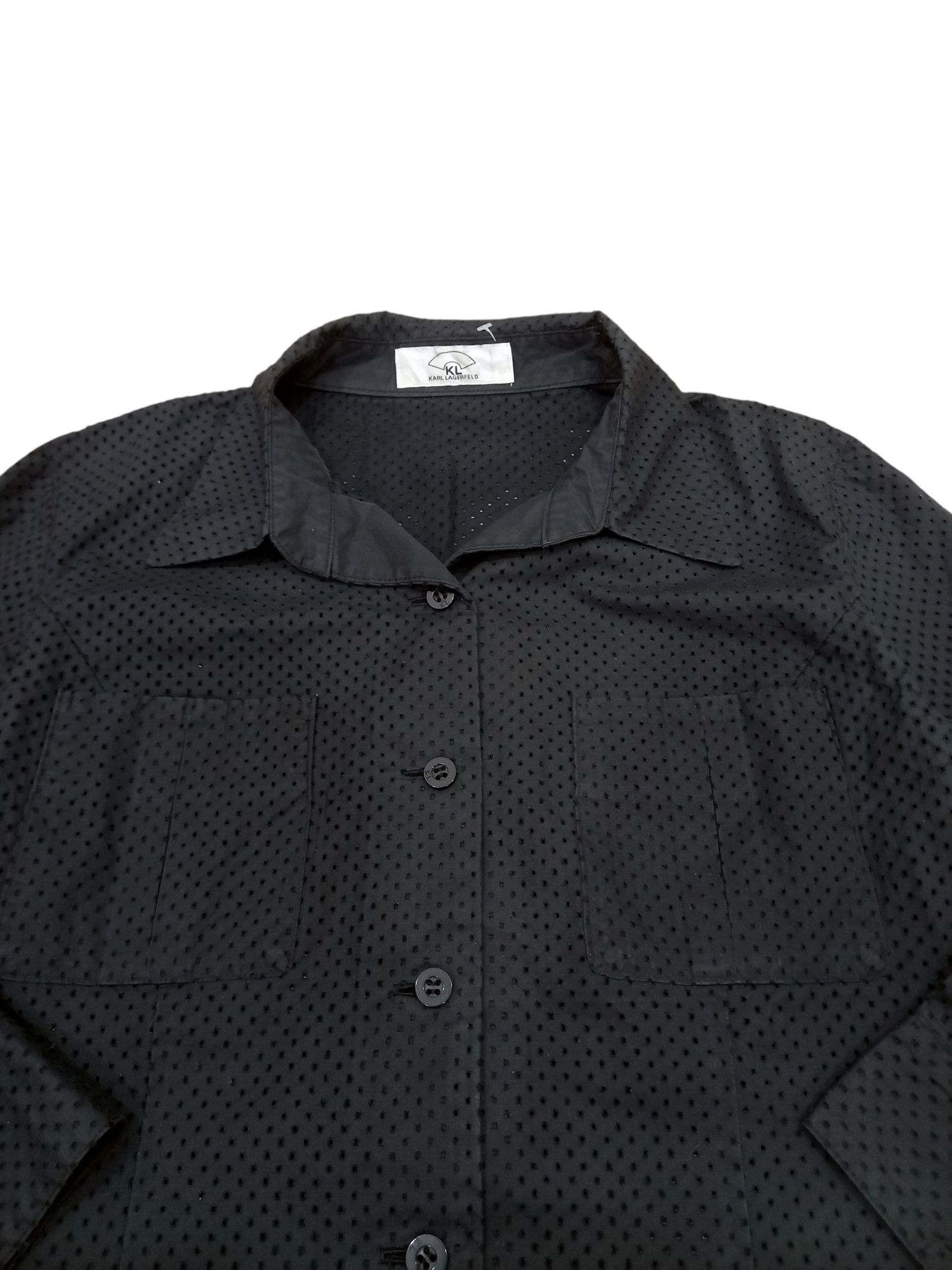 Karl Lagerfeld Karl Lagerfeld Mesh LS Button Up Shirt Size M / US 6-8 / IT 42-44 - 3 Thumbnail