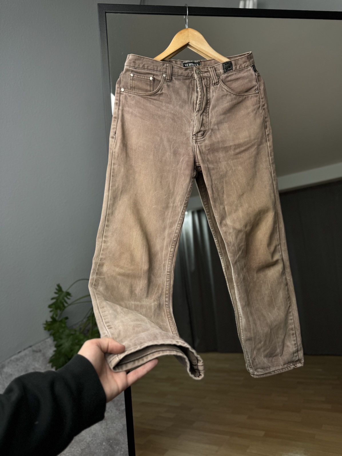 Versace × Versace Jeans Couture Vintage Versace Jeans Skinny Fit Denim Big Logo Black Siz 31 Size US 31 - 2 Thumbnail