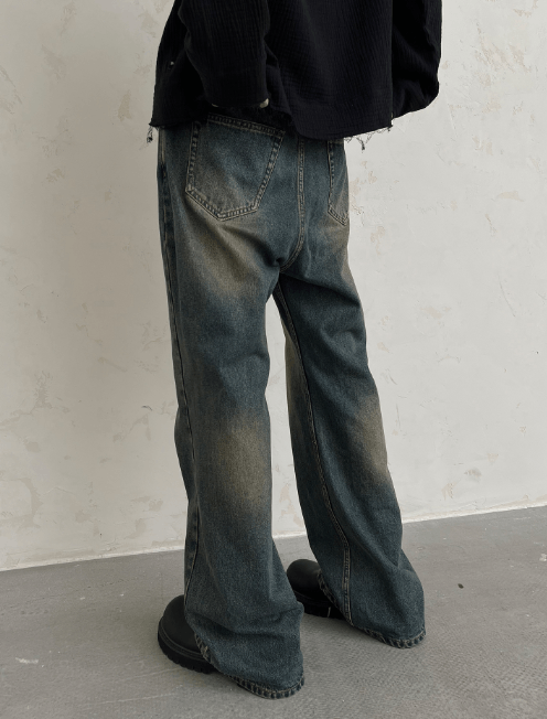 Japanese Brand × Jean Retro washed distressed all-match Cleanfit straight jeans Size US 32 / EU 48 - 5 Thumbnail