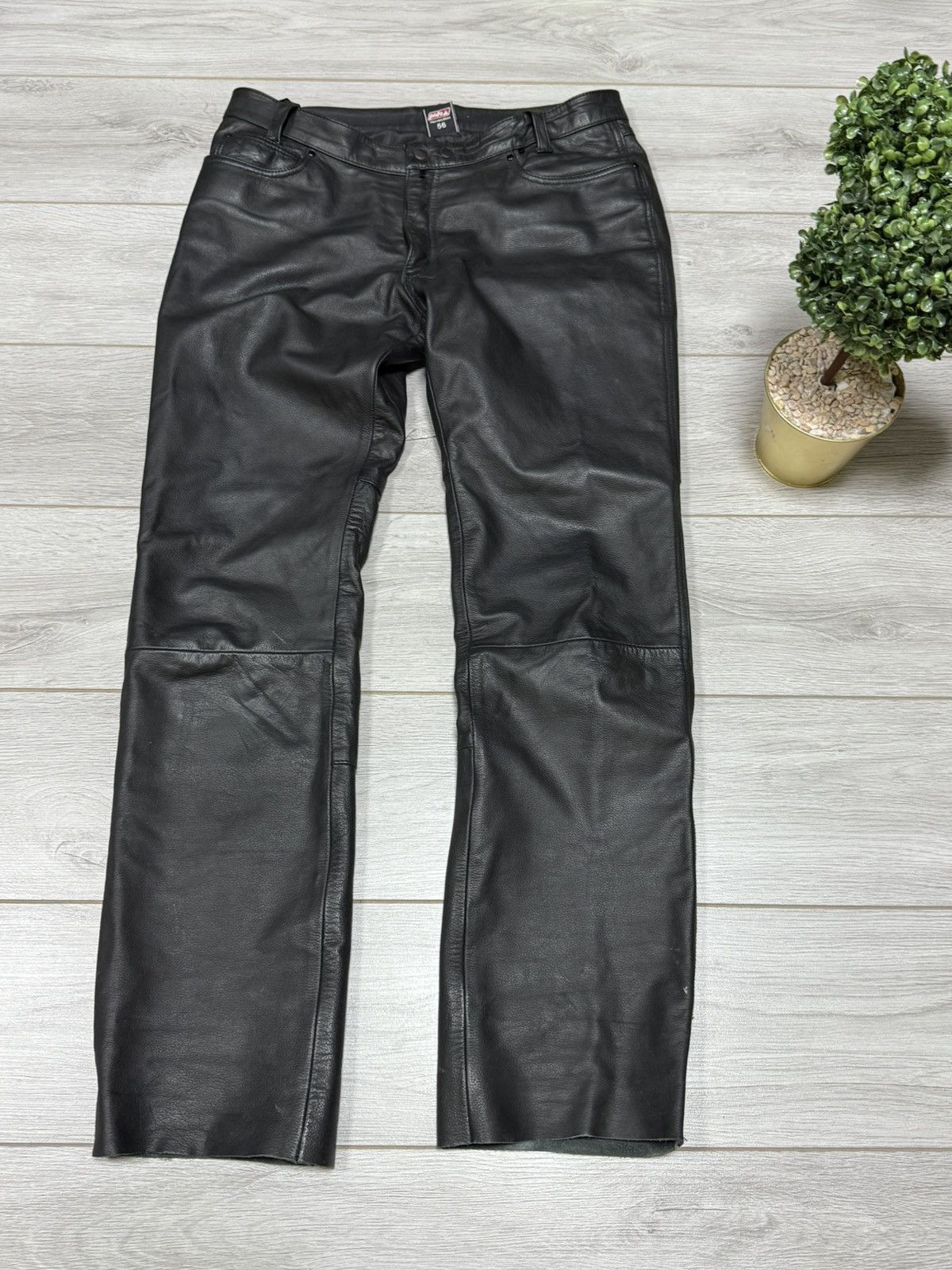 Vintage Polo racing vintage leather pants straight 36 size Size US 36 / EU 52 - 2 Thumbnail