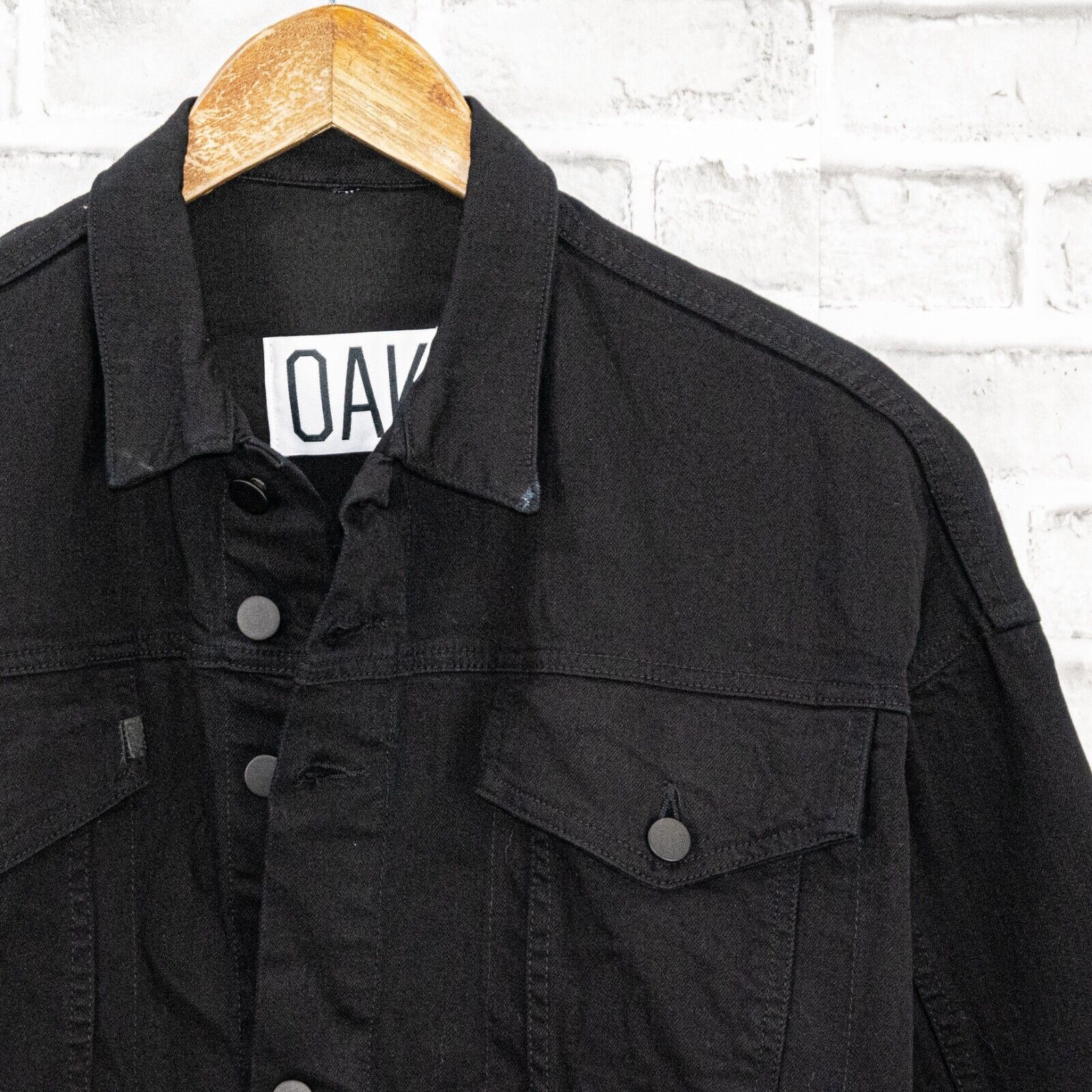 OAK OAK NYC Long Drop Shoulder Jacket Black Denim 3/4 Sleeves Size XS / US 0-2 / IT 36-38 - 5 Thumbnail