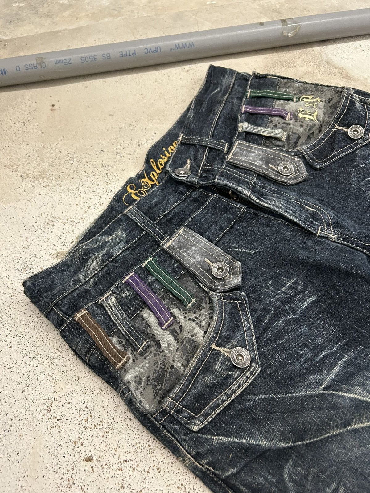 Japanese Brand Y2k Baggy Jeans Explosion Brand Clawn Marks Design Size US 30 / EU 46 - 6 Thumbnail
