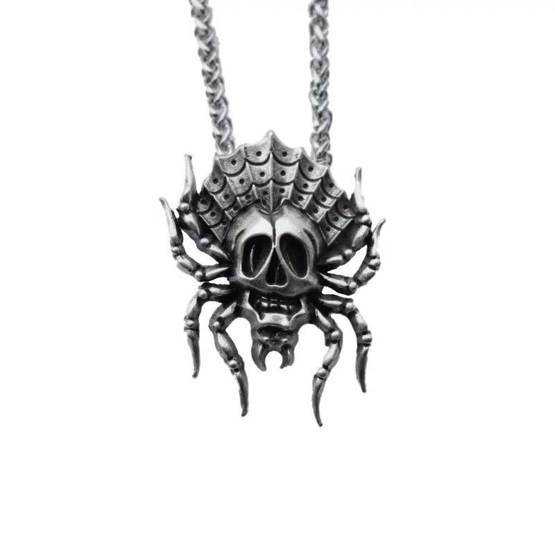 Jewelry Dead Head Skull Spider Pendant Necklace Size ONE SIZE - 3 Thumbnail