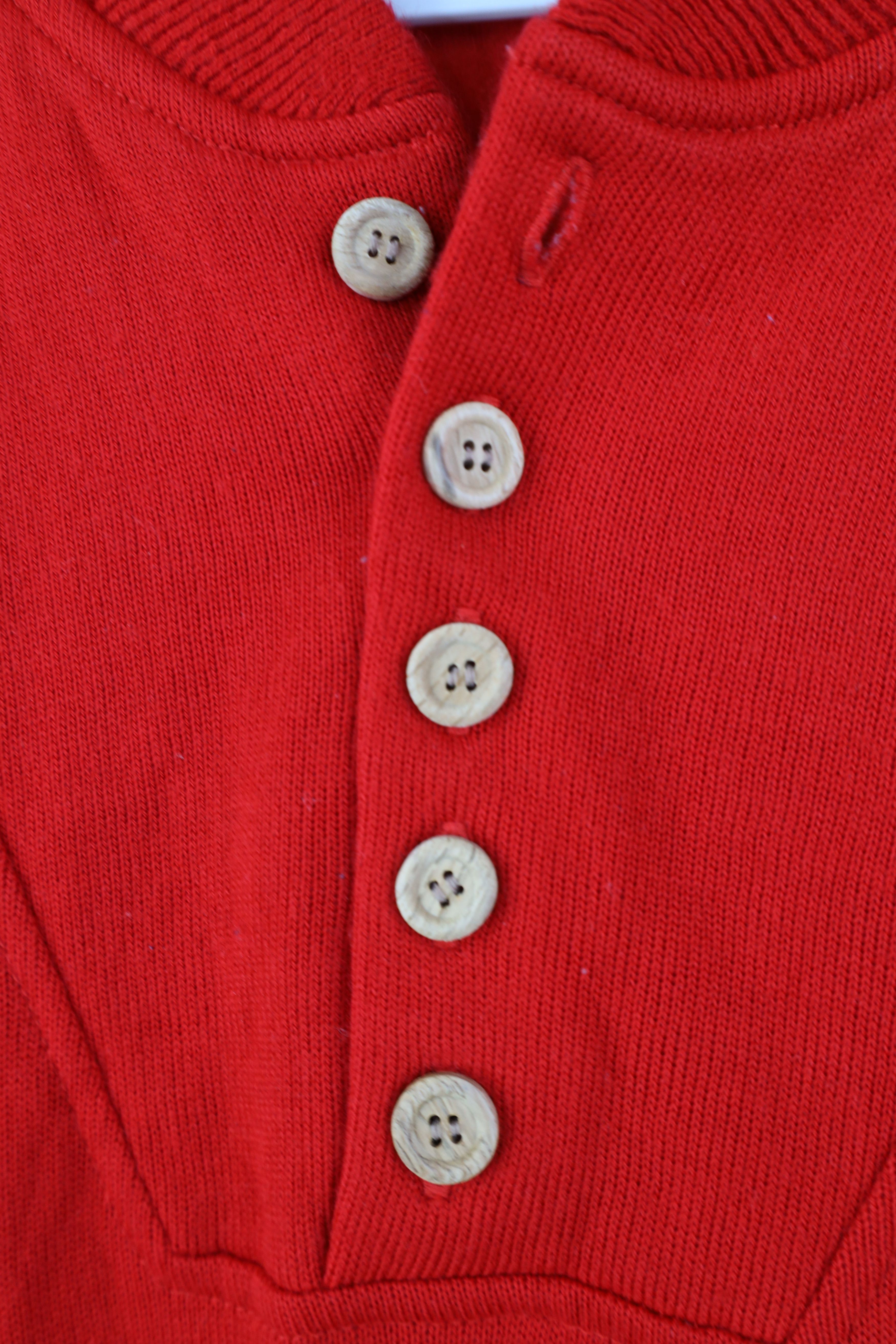 Vintage Vintage 70s Streetwear Knit Henley Sweater Red Acrylic Size US XL / EU 56 / 4 - 4 Thumbnail