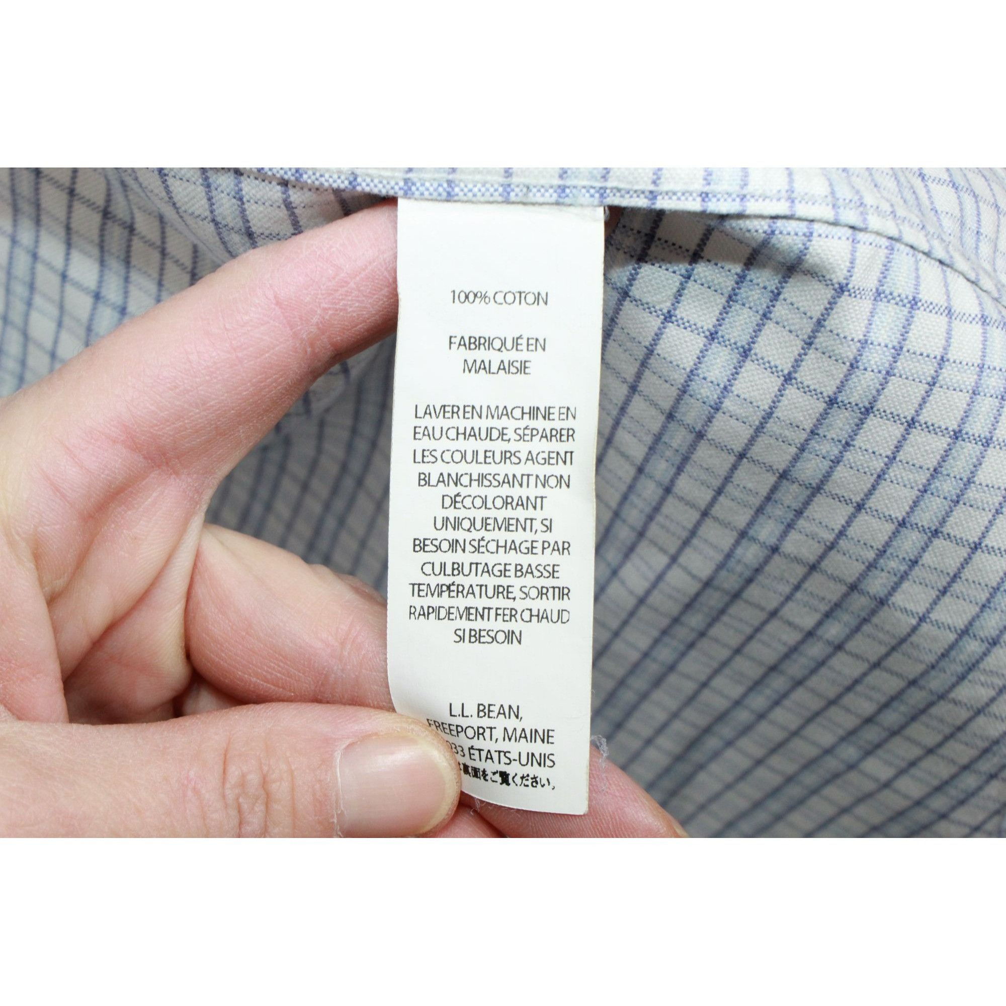 L.L. Bean × Oxxford Clothes LL Bean Mens Wrinkle Free Oxford Cloth Shirt White Striped Size US L / EU 52-54 / 3 - 9 Thumbnail