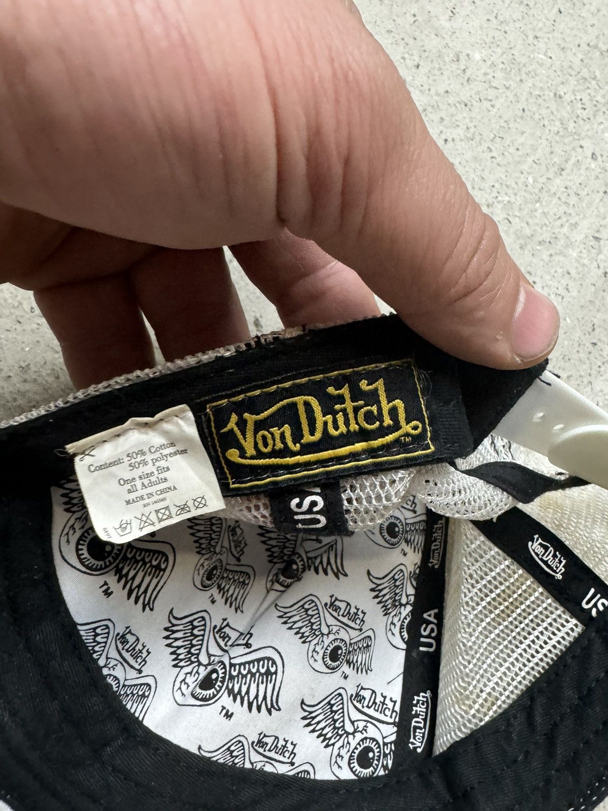 Japanese Brand × Vintage Vintage Y2K Von Dutch Faded Embroidered Logo Tracker Cap Size ONE SIZE - 9 Thumbnail