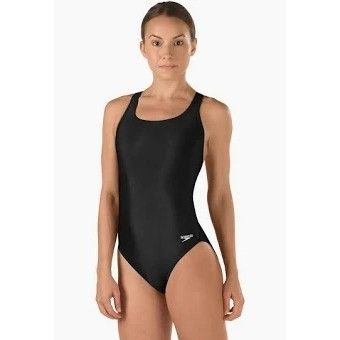 Speedo Speedo Pro LT Black Swimsuit One Piece 8/34 Racerback Swim Size ONE SIZE - 8 Thumbnail