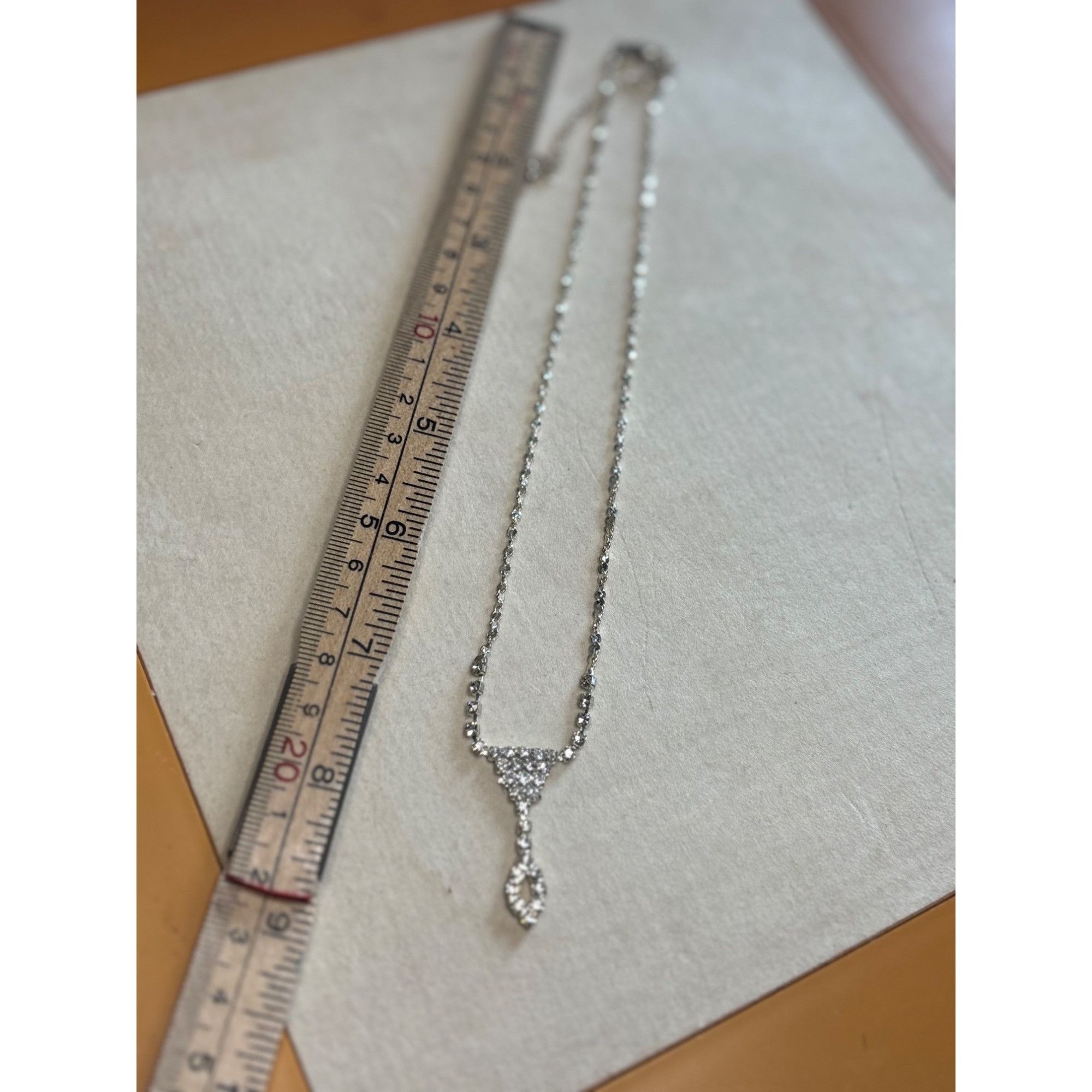 Other Rhinestone Pendant Necklace With Adjustable Chain - Elegant Size ONE SIZE - 4 Thumbnail