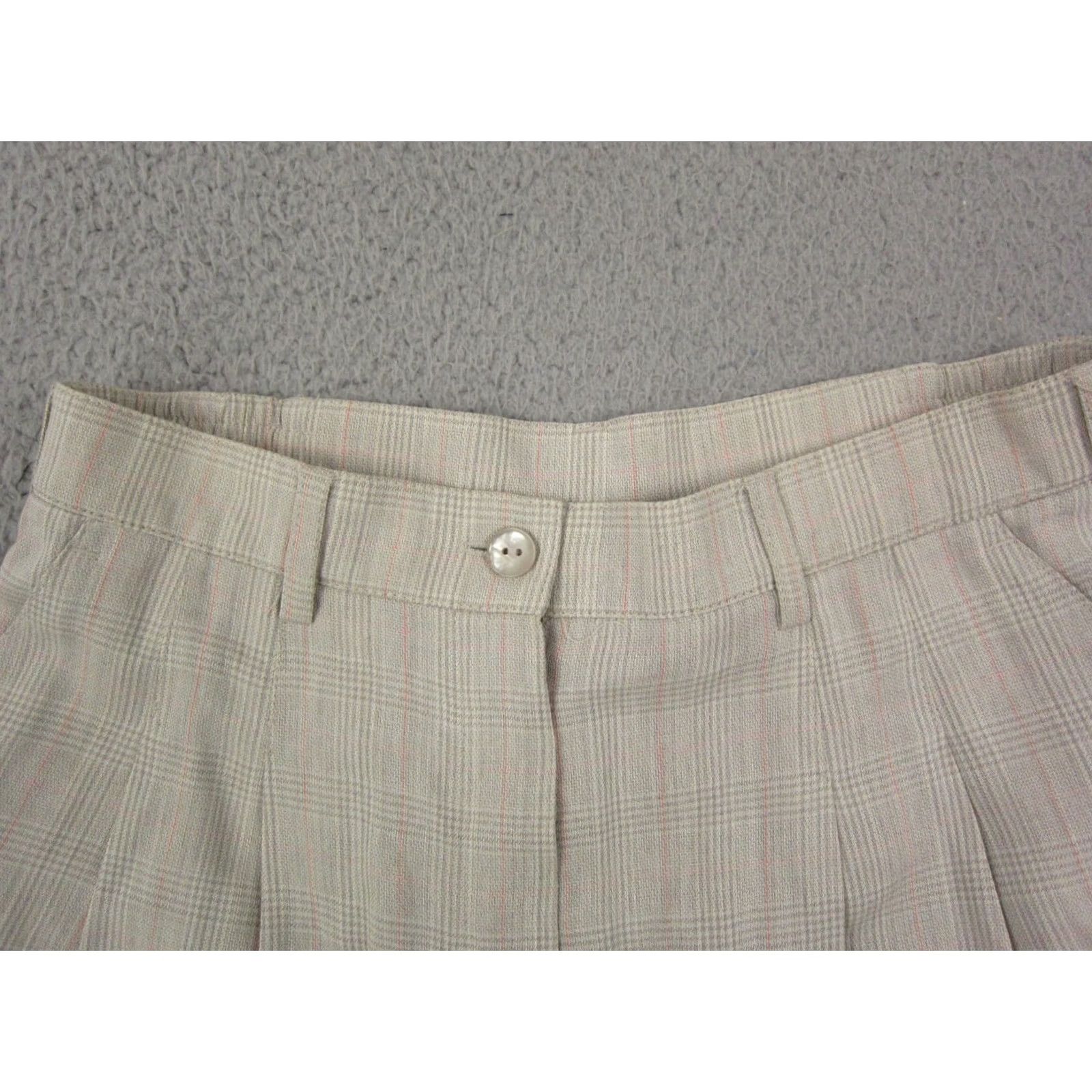 Vintage VINTAGE Tail Shorts Womens 8 Beige Plaid High Rise Pleated Wool Ladies 80s Mens? Size 30" / US 8 / IT 44 - 4 Thumbnail