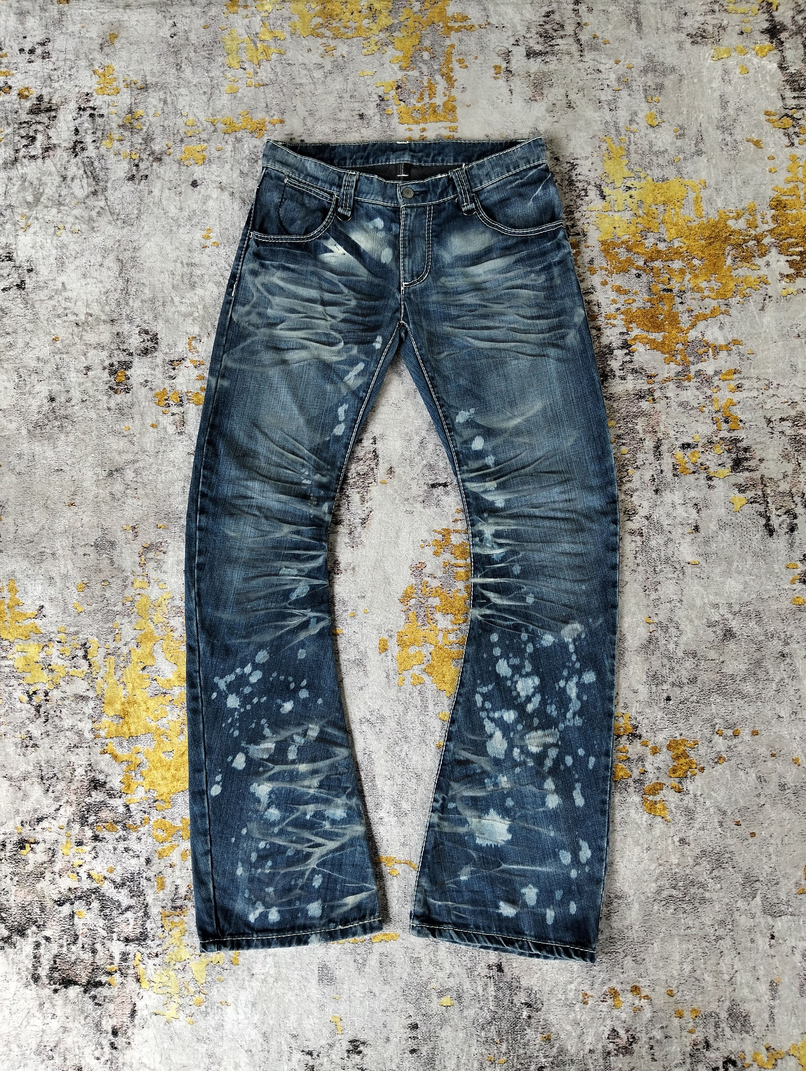 Tornado Mart 2000s Buffalo Bobs Curve Whisker Paint Flared Low Rise Jeans Size US 32 / EU 48 - 1 Thumbnail
