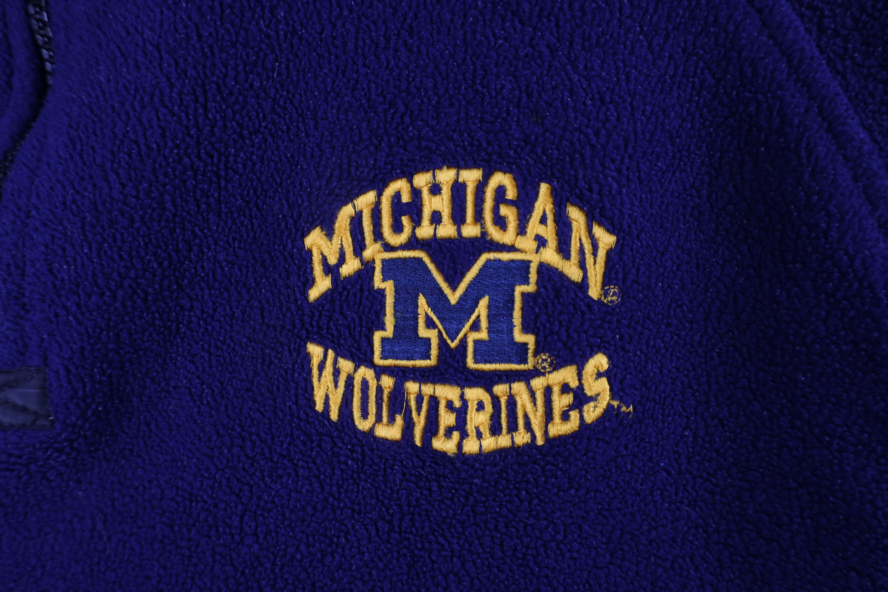 Vintage Vintage 90s Fleece University of Michigan Half Zip Sweater Size US XL / EU 56 / 4 - 4 Thumbnail