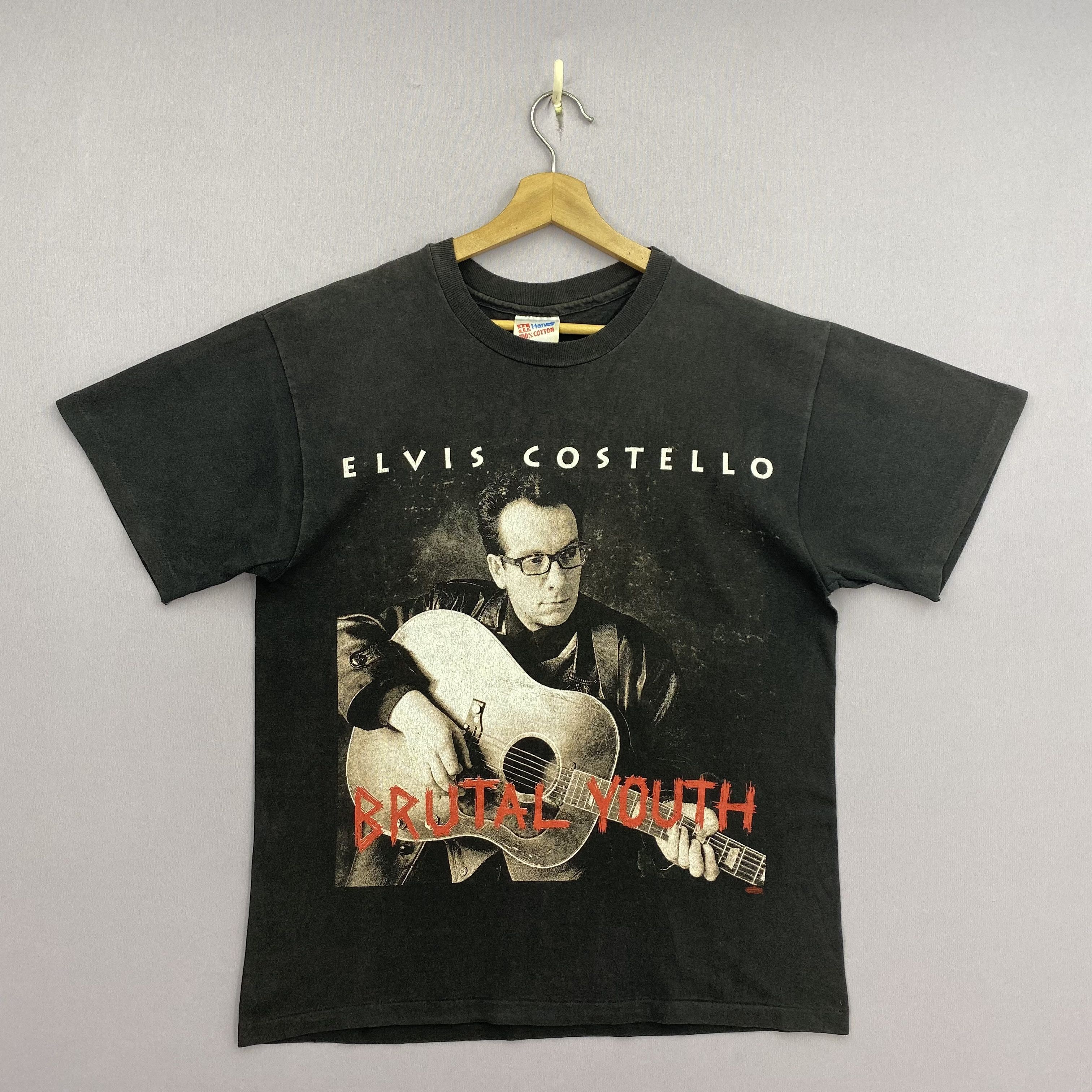 Band Tees × Vintage Vintage 90s Elvis Costello T-Shirt Brutal Youth Tour Tee Size US L / EU 52-54 / 3 - 1 Thumbnail